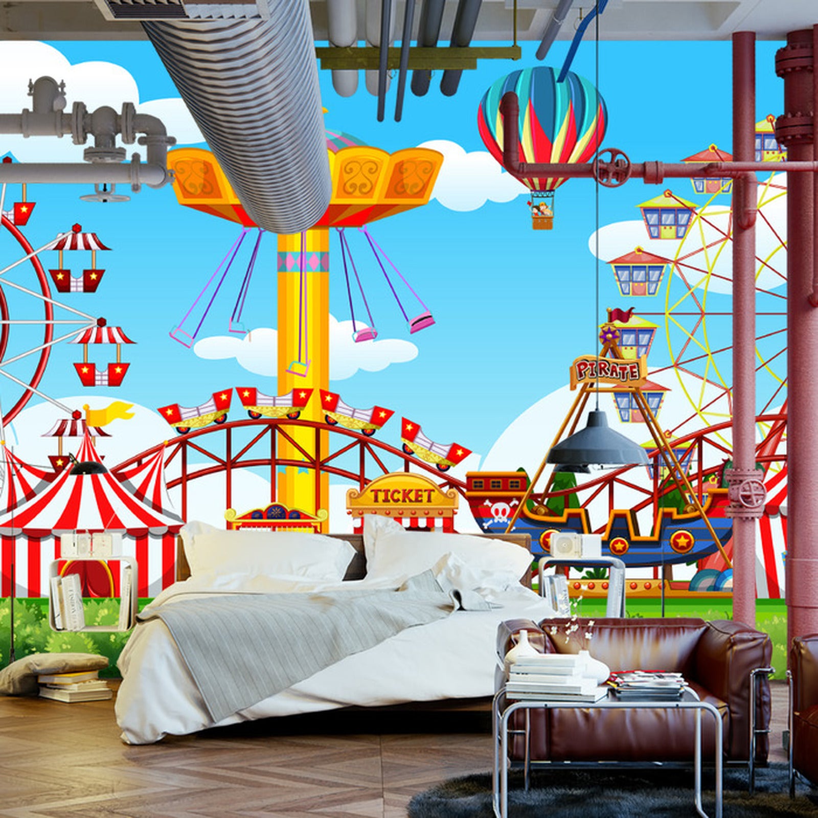 Fototapet For Barn - Fornøyelsespark 60X90