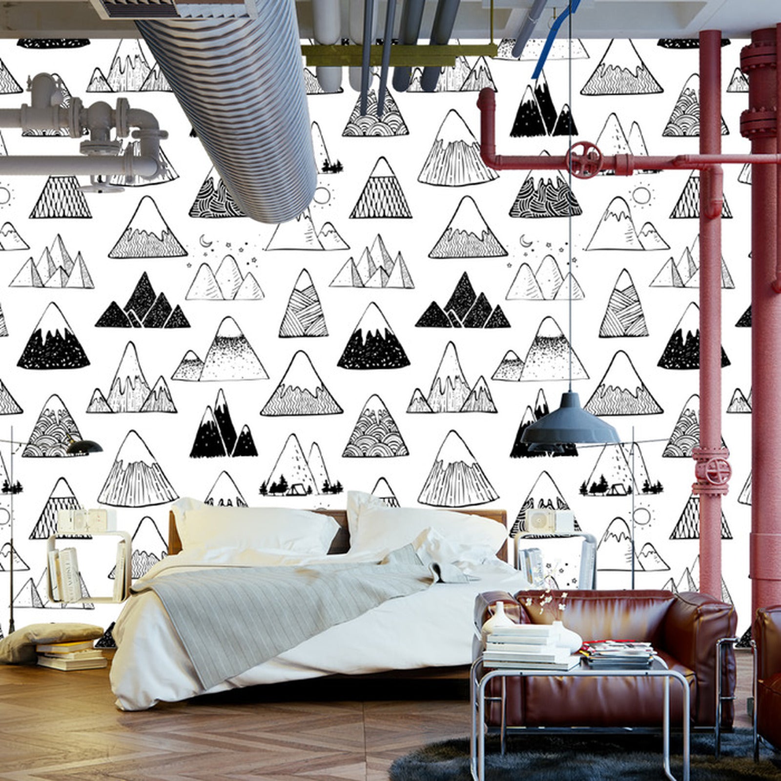 Fototapet Innsjø I Fjellene