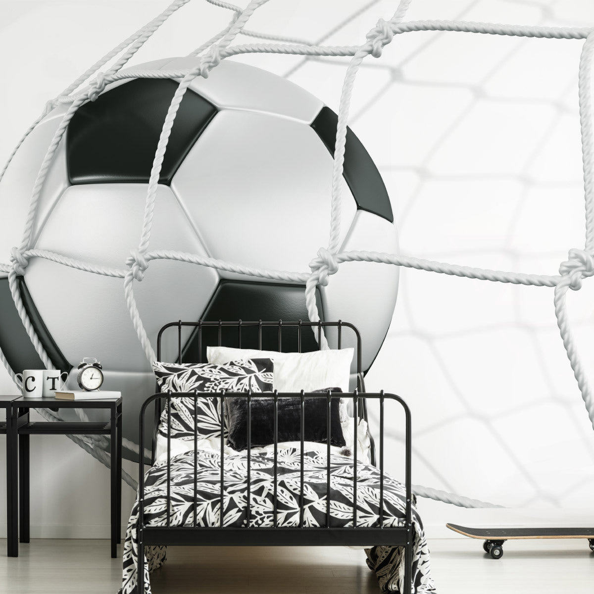 Fototapet 3D-Fotball På Nettet