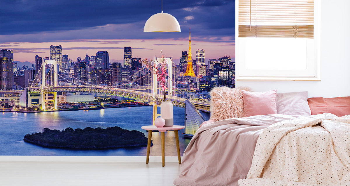 Fototapet Rainbow Bridge I Tokyo