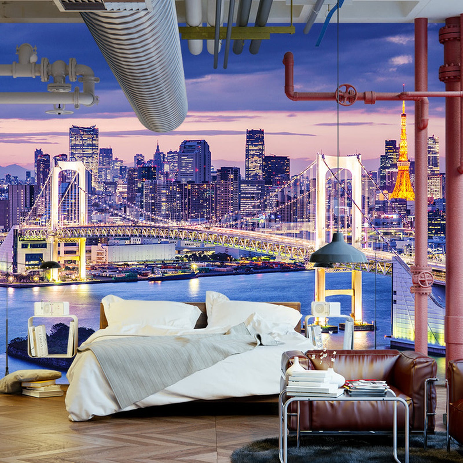 Fototapet Rainbow Bridge I Tokyo