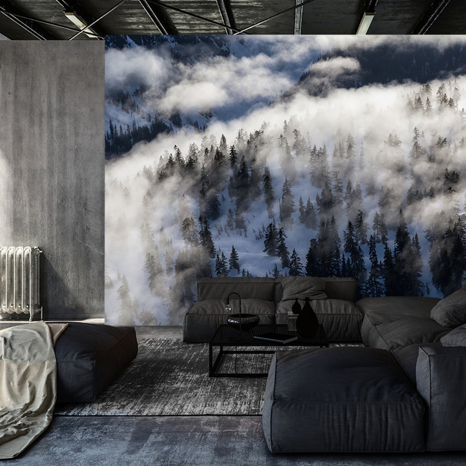 Fototapet Skog I Tåke
