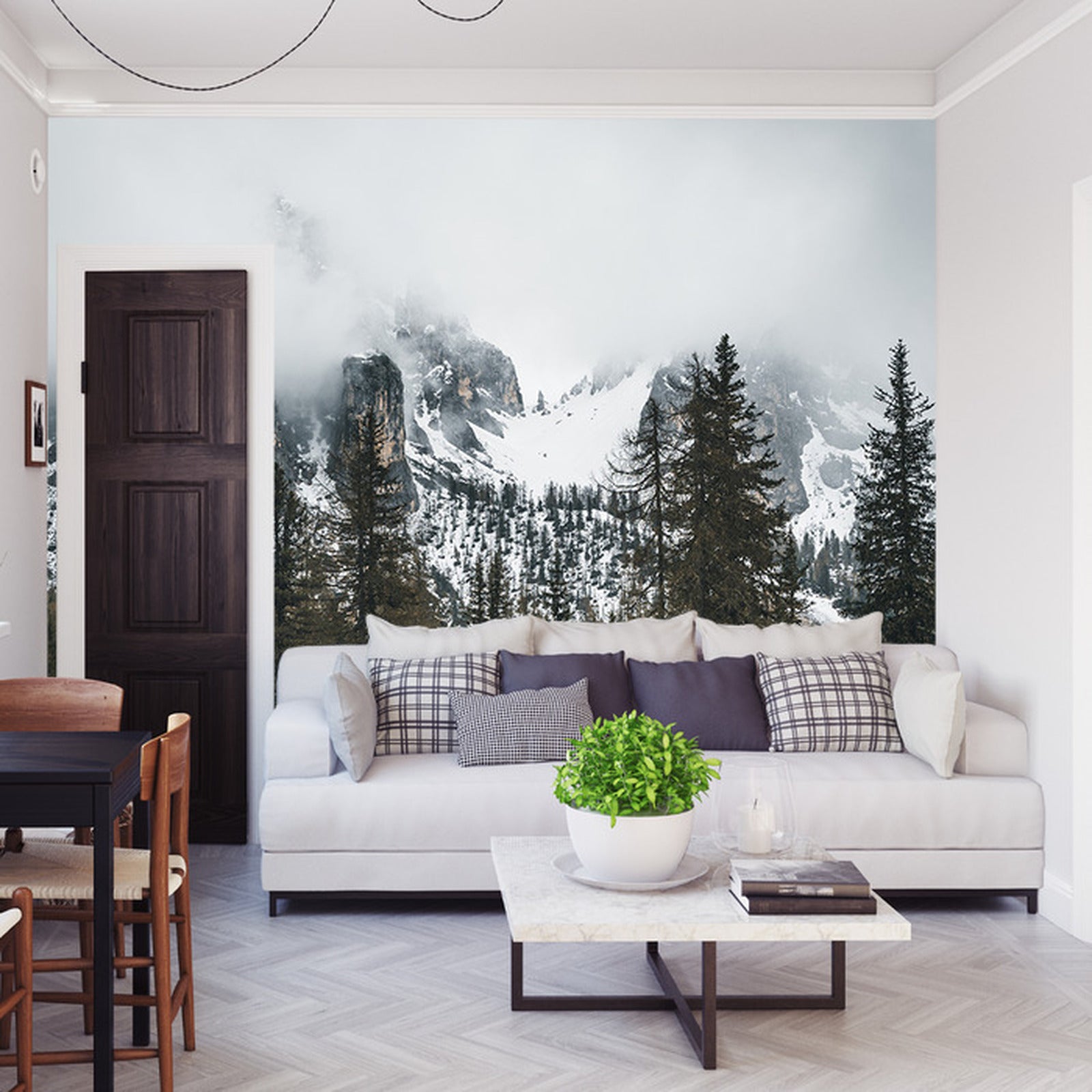 Fototapet Skog I Tåke