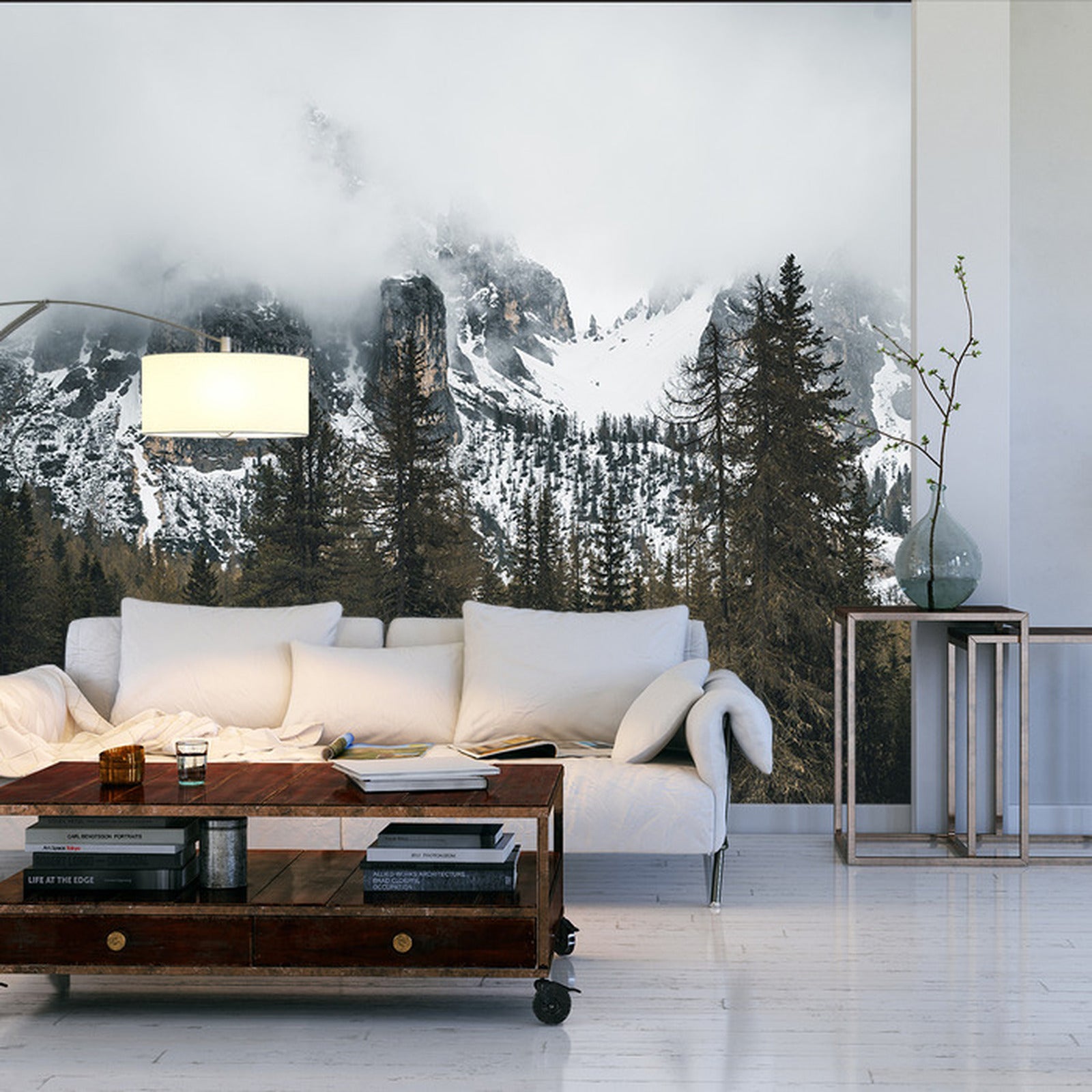 Fototapet Skog I Tåke