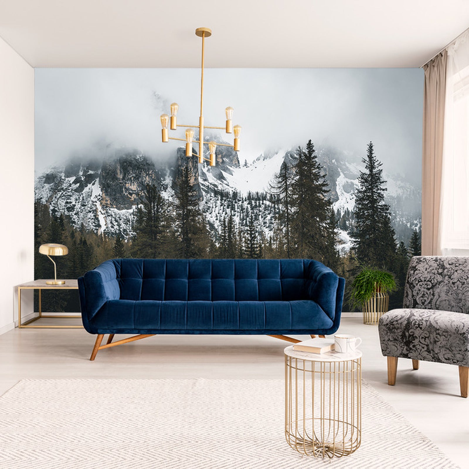 Fototapet Skog I Tåke