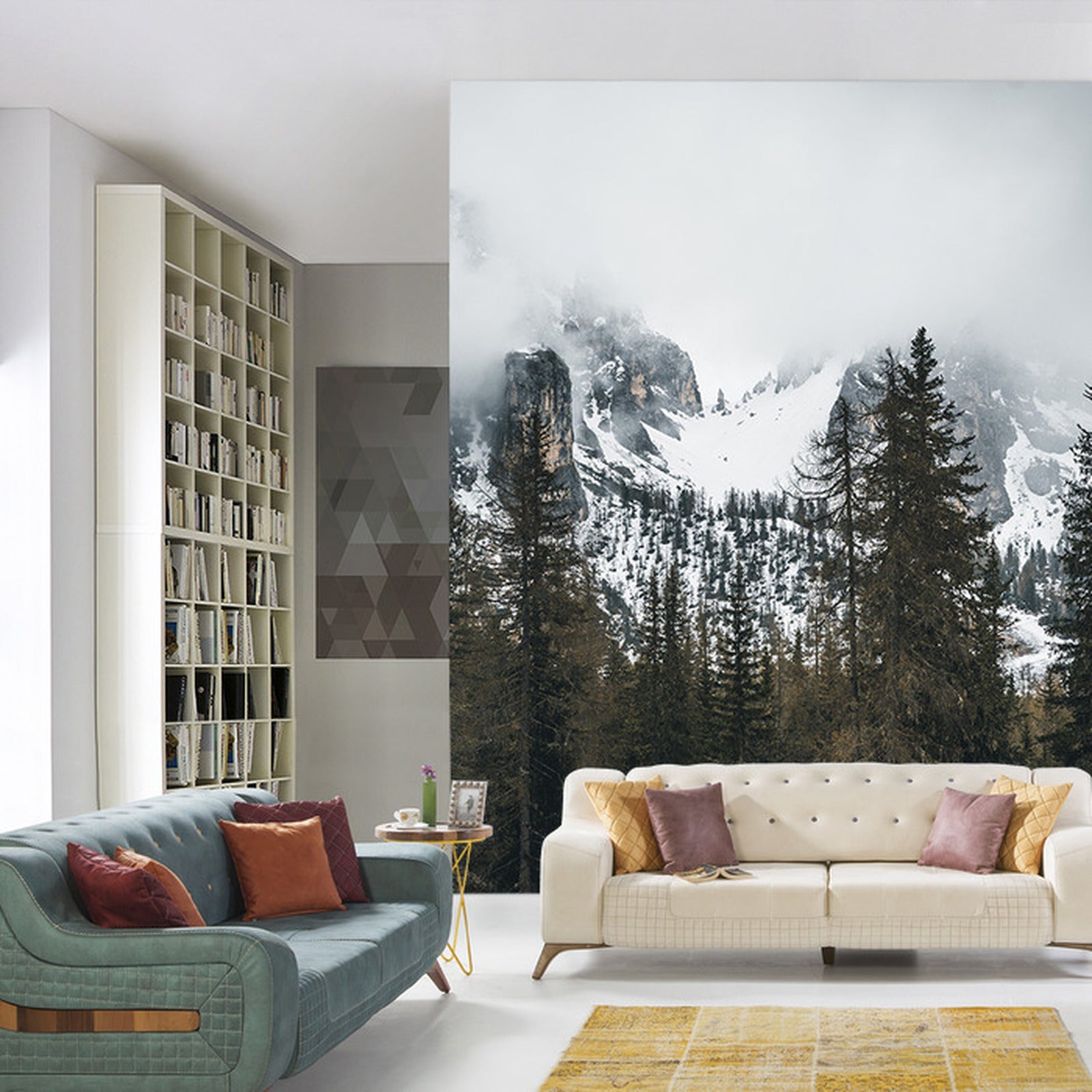 Fototapet Skog I Tåke