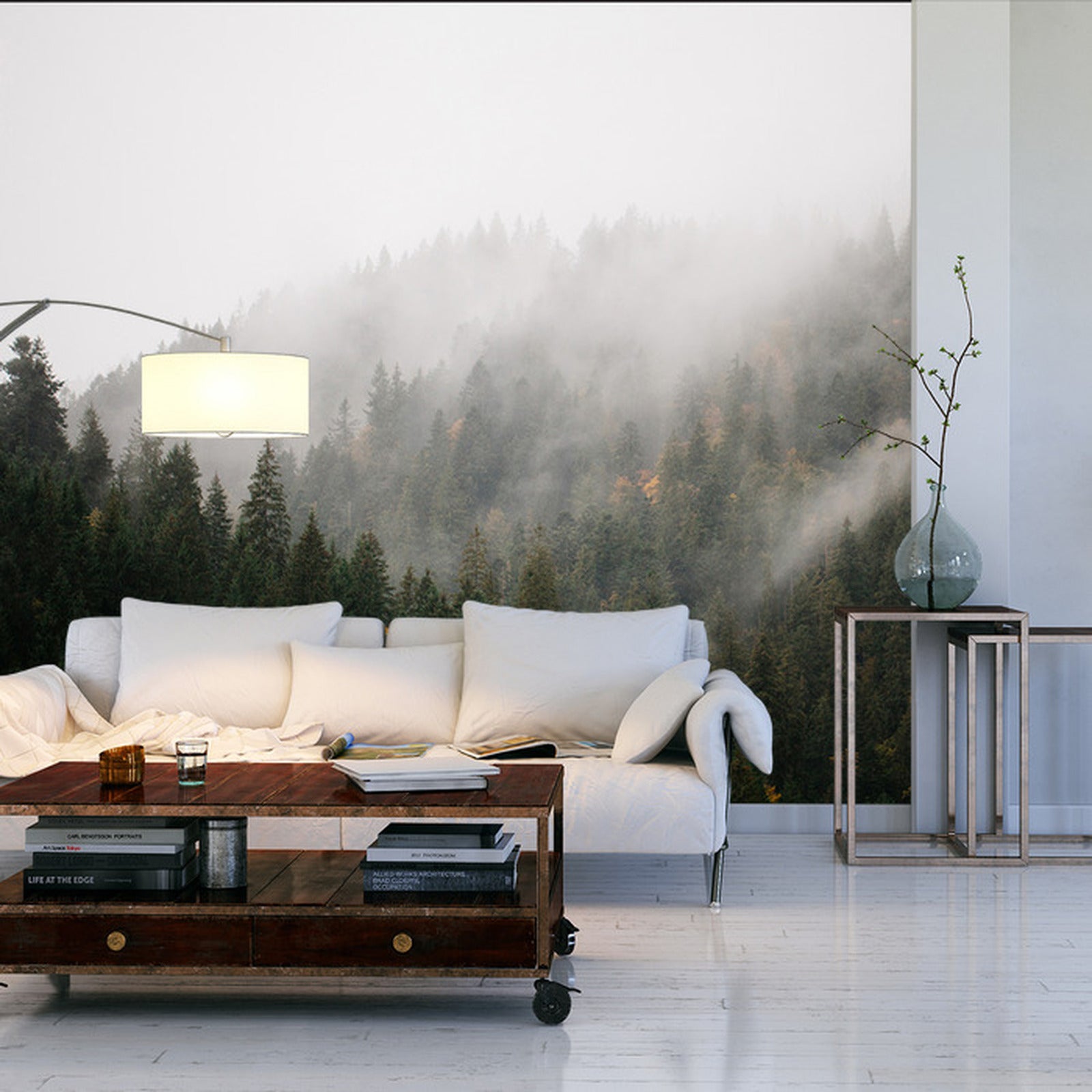 Fototapet Skog I Tåke