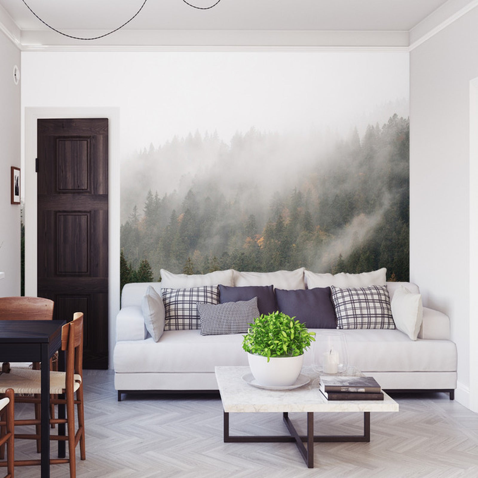 Fototapet Skog I Tåke