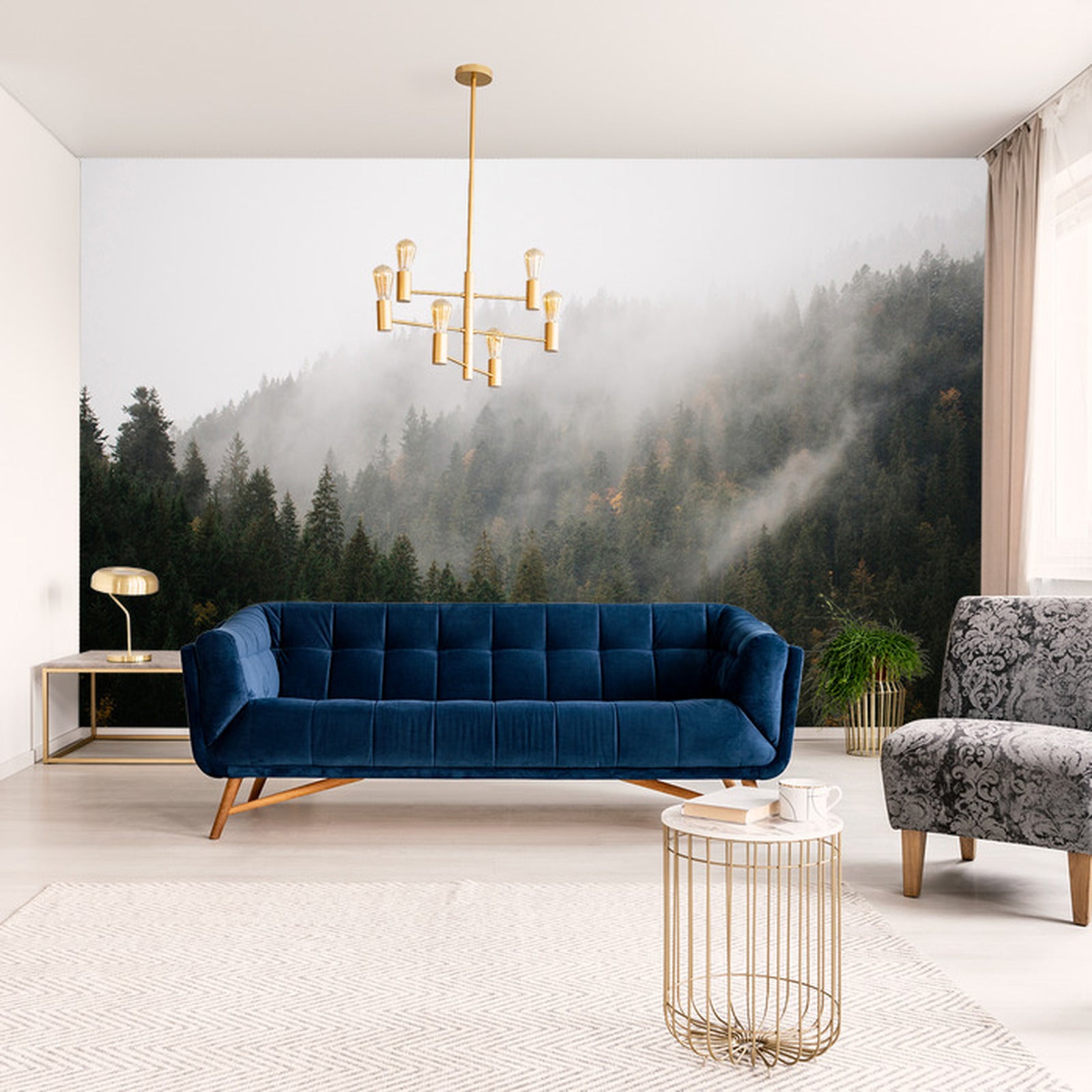 Fototapet Skog I Tåke