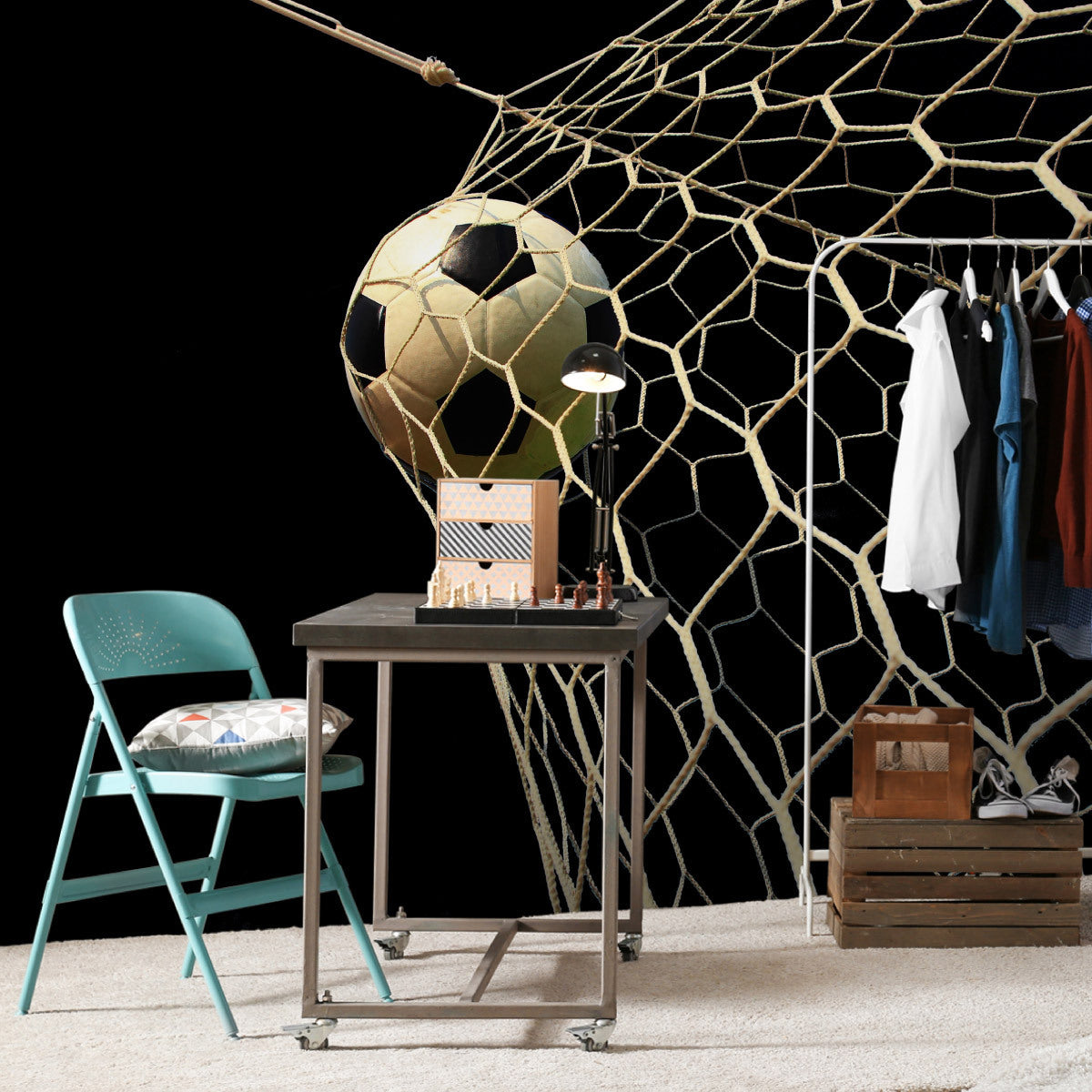 Fototapet Fotball I Mål