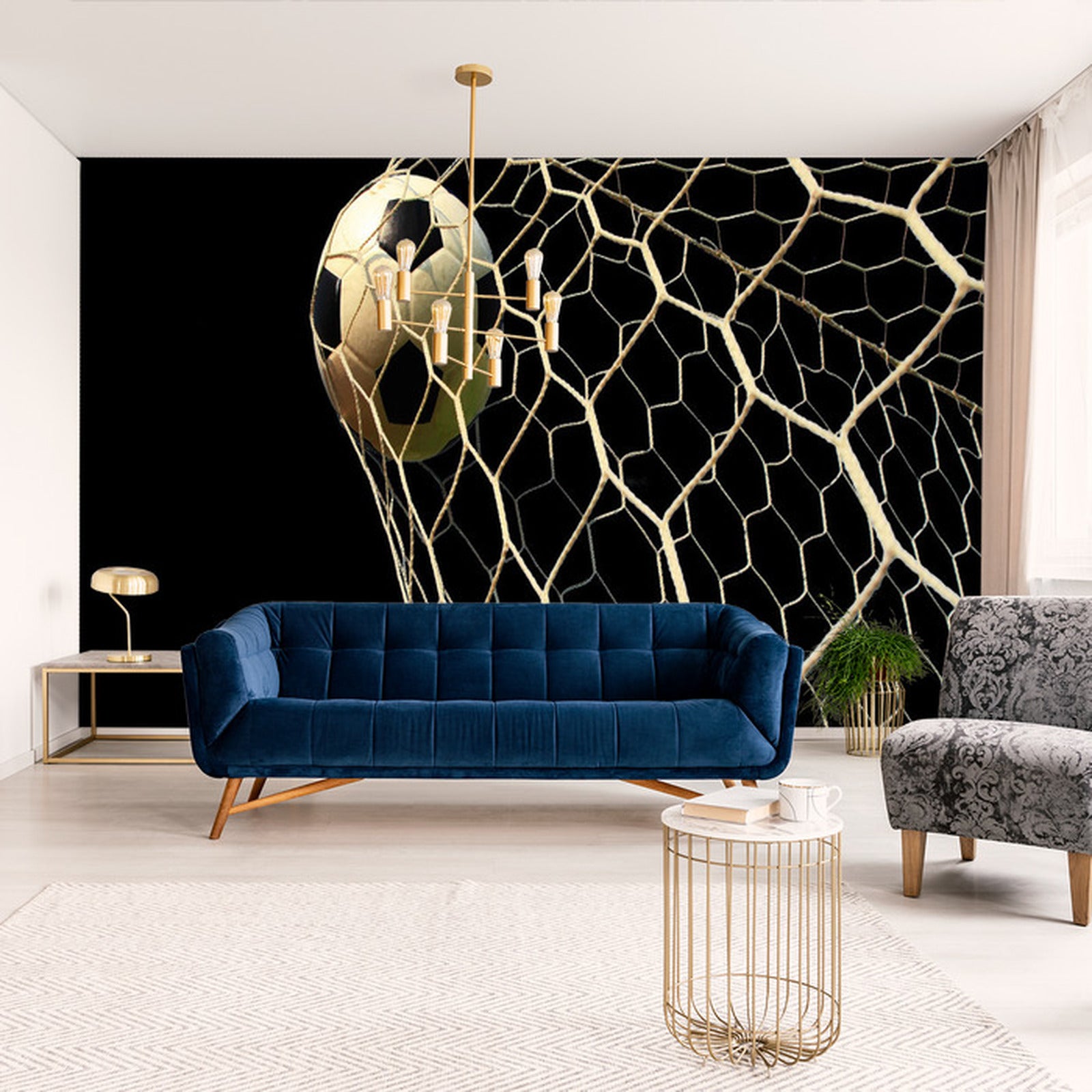 Fototapet Fotball I Mål