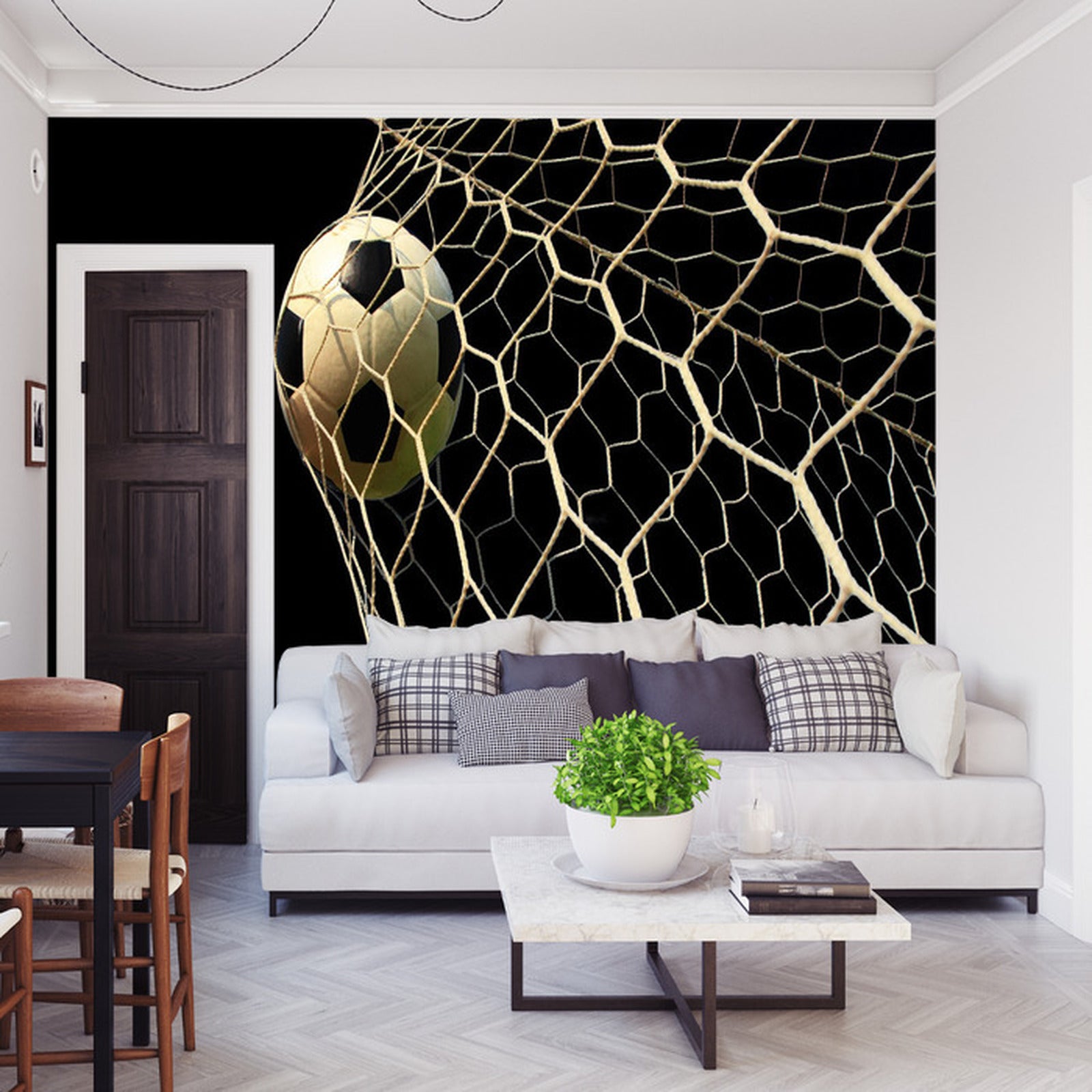 Fototapet Fotball I Mål