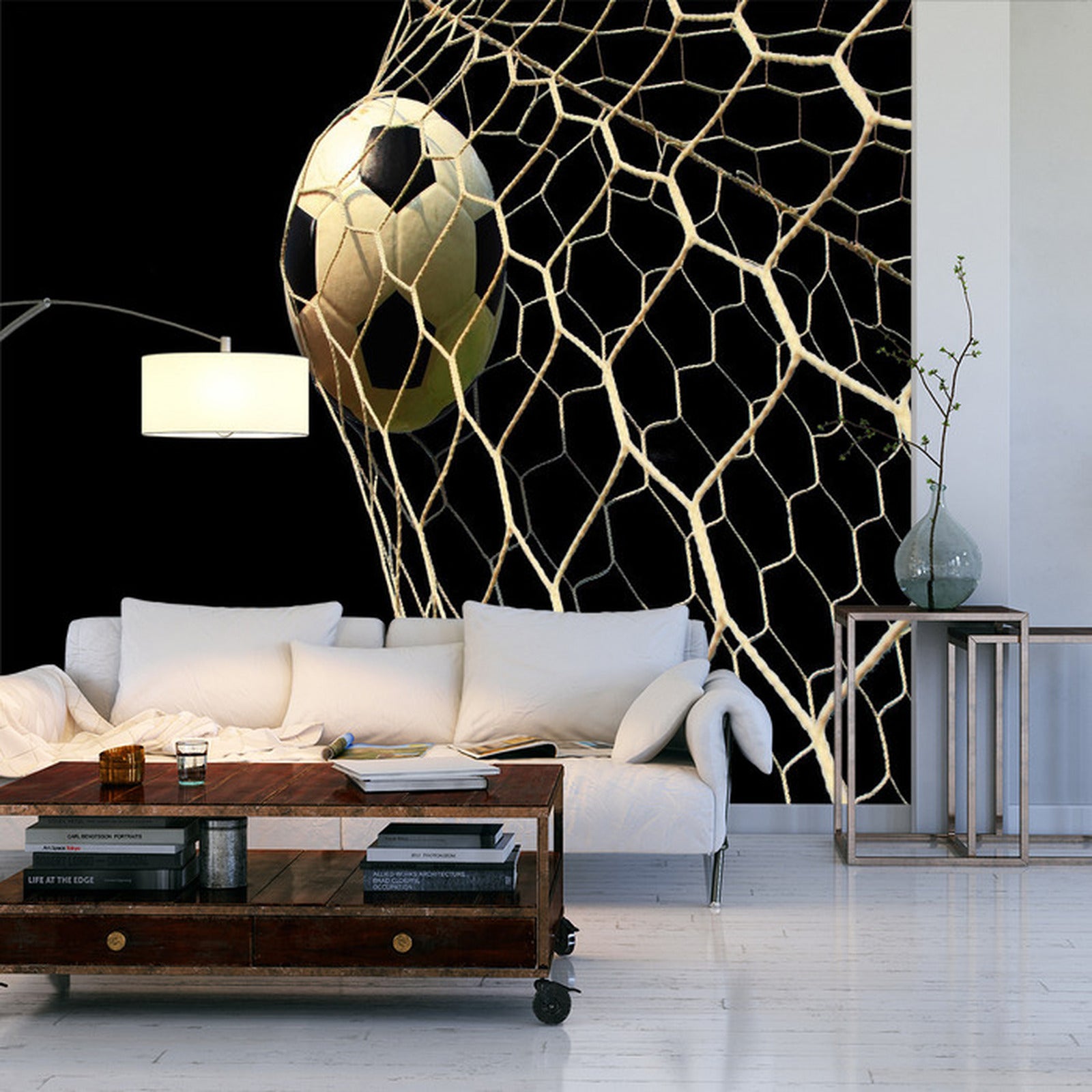 Fototapet Fotball I Mål