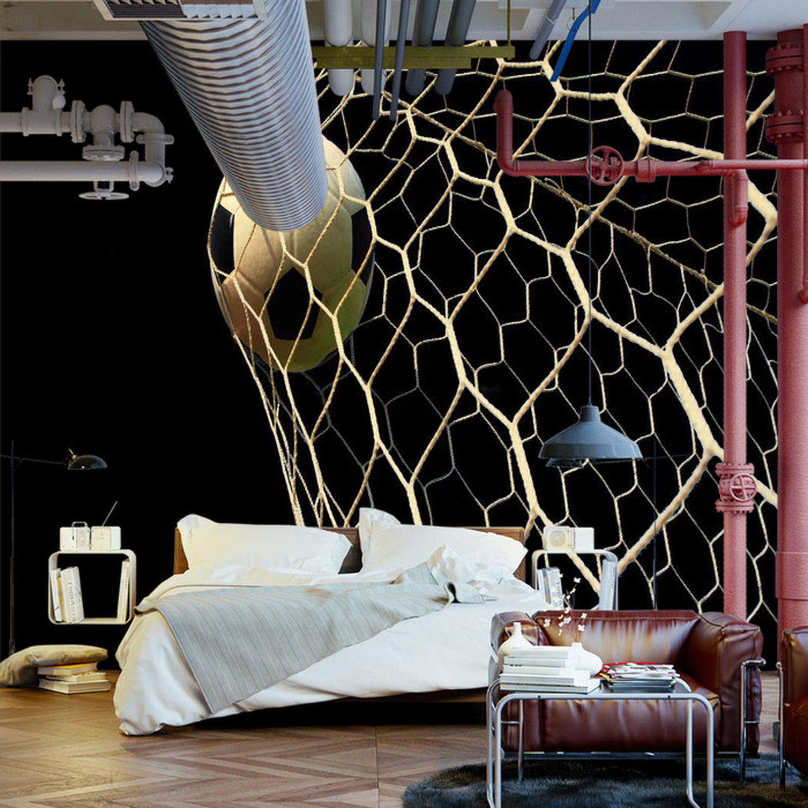 Fototapet Fotball I Mål