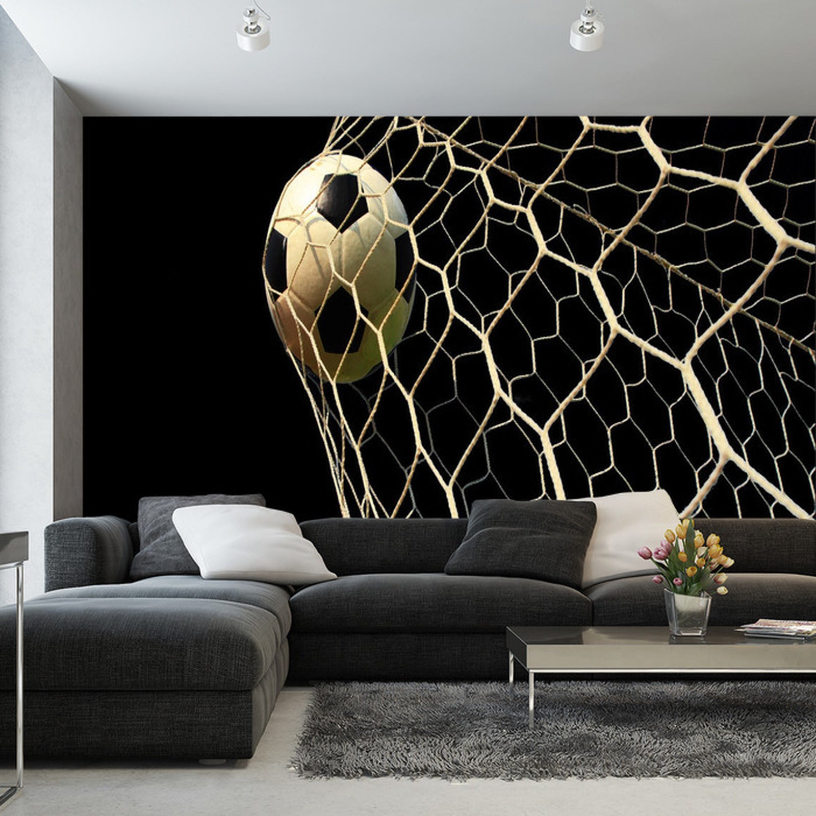 Fototapet Fotball I Mål