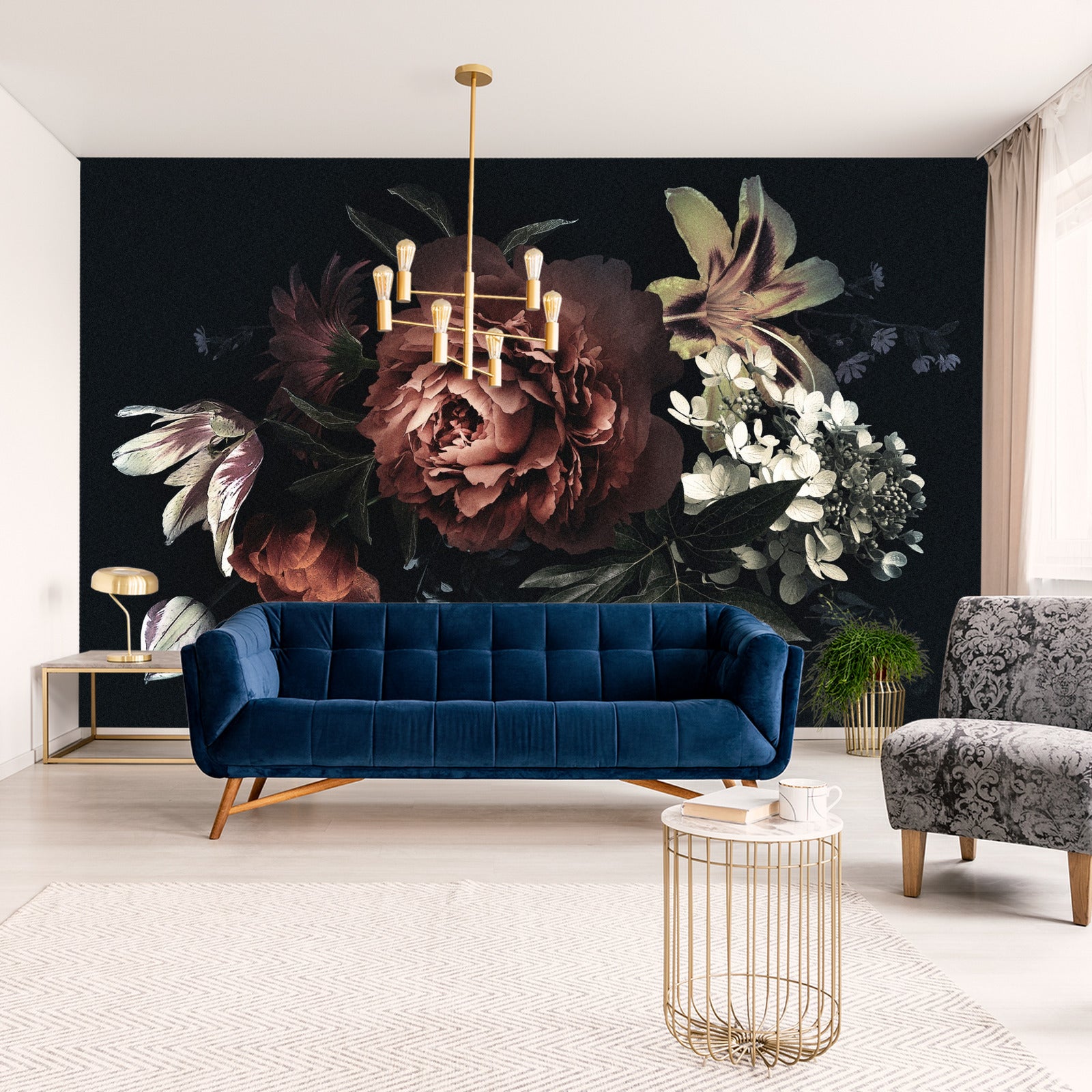 Fototapet Vintage Bukett Med Peoner