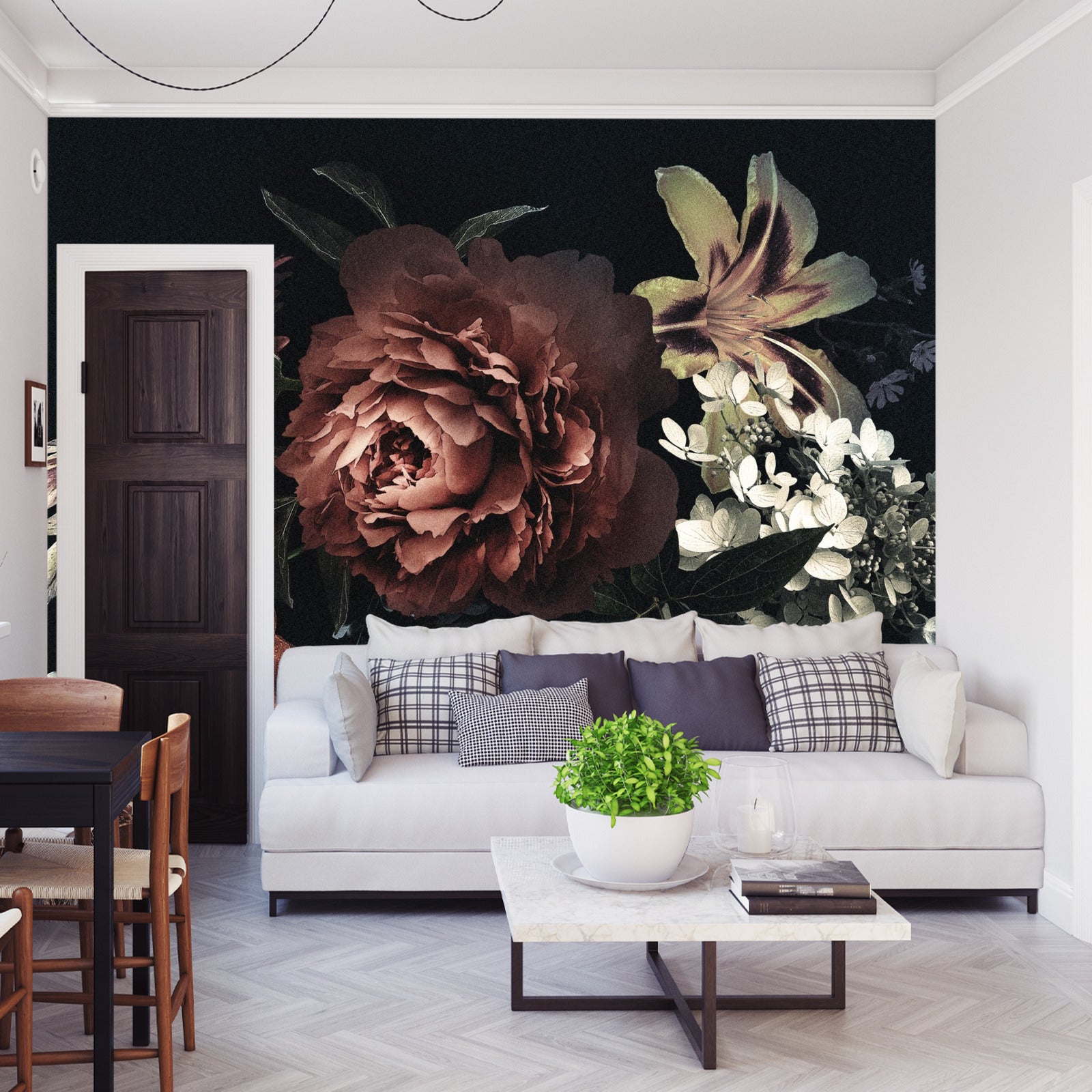 Fototapet Vintage Bukett Med Peoner