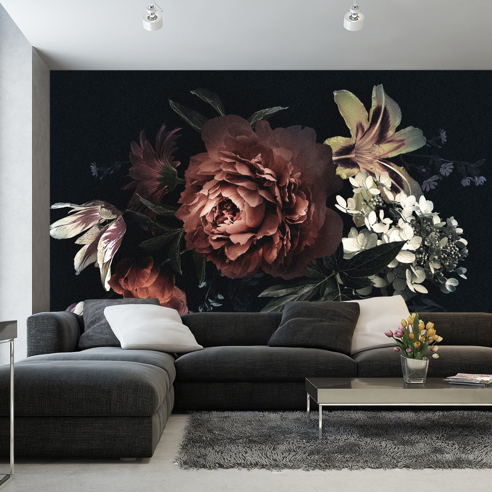 Fototapet Vintage Bukett Med Peoner