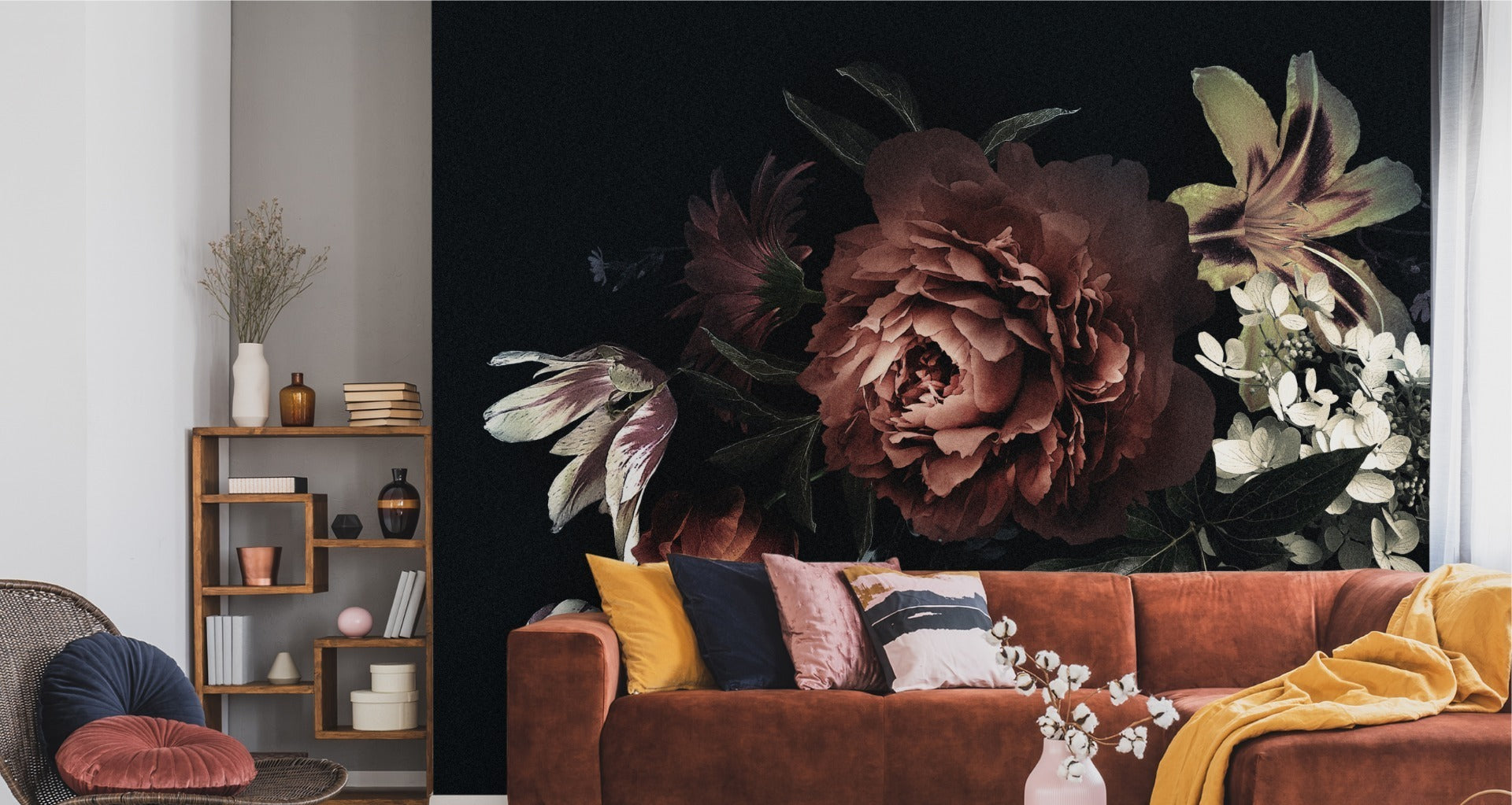 Fototapet Vintage Bukett Med Peoner