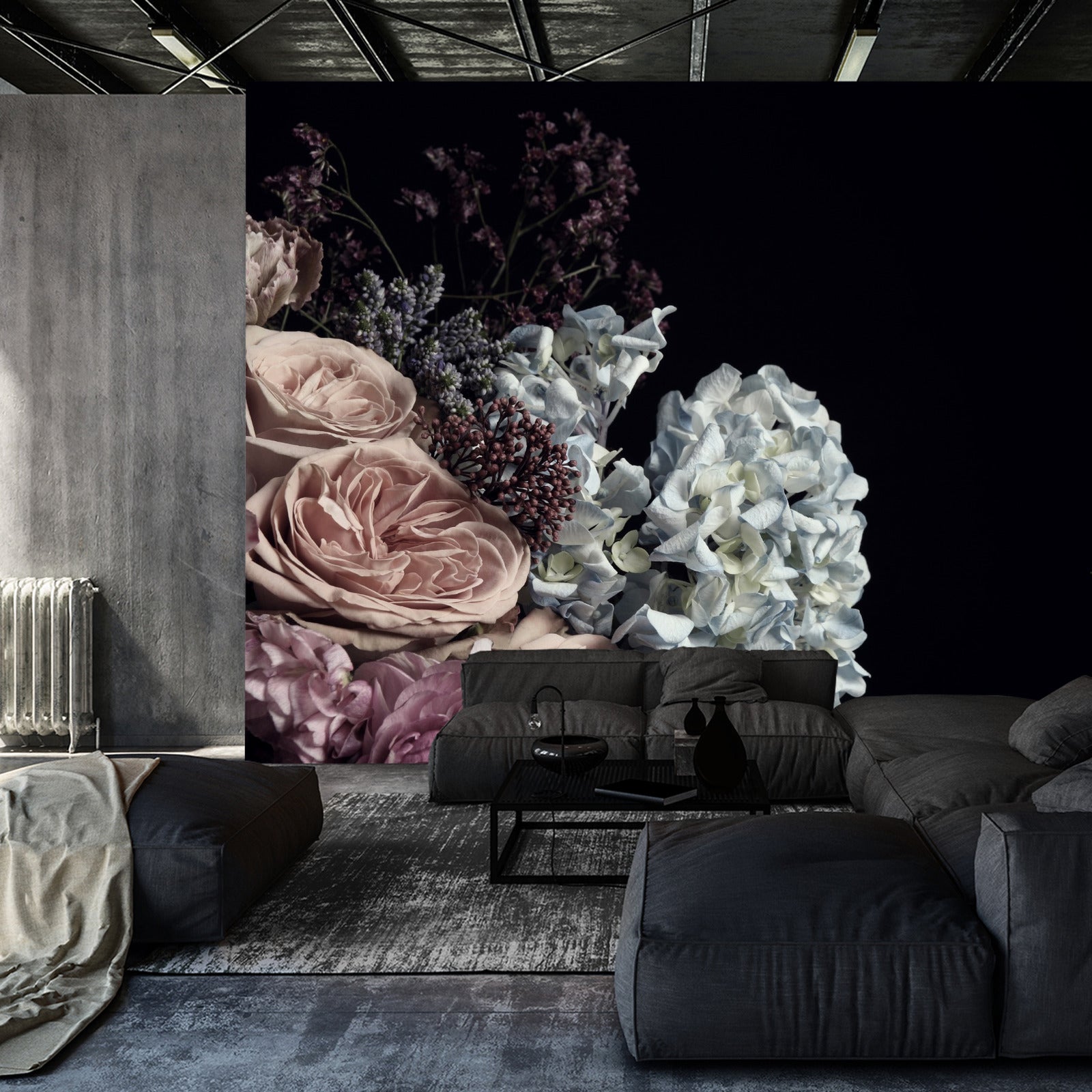 Fototapet Bukett Med Peoner Og Roser