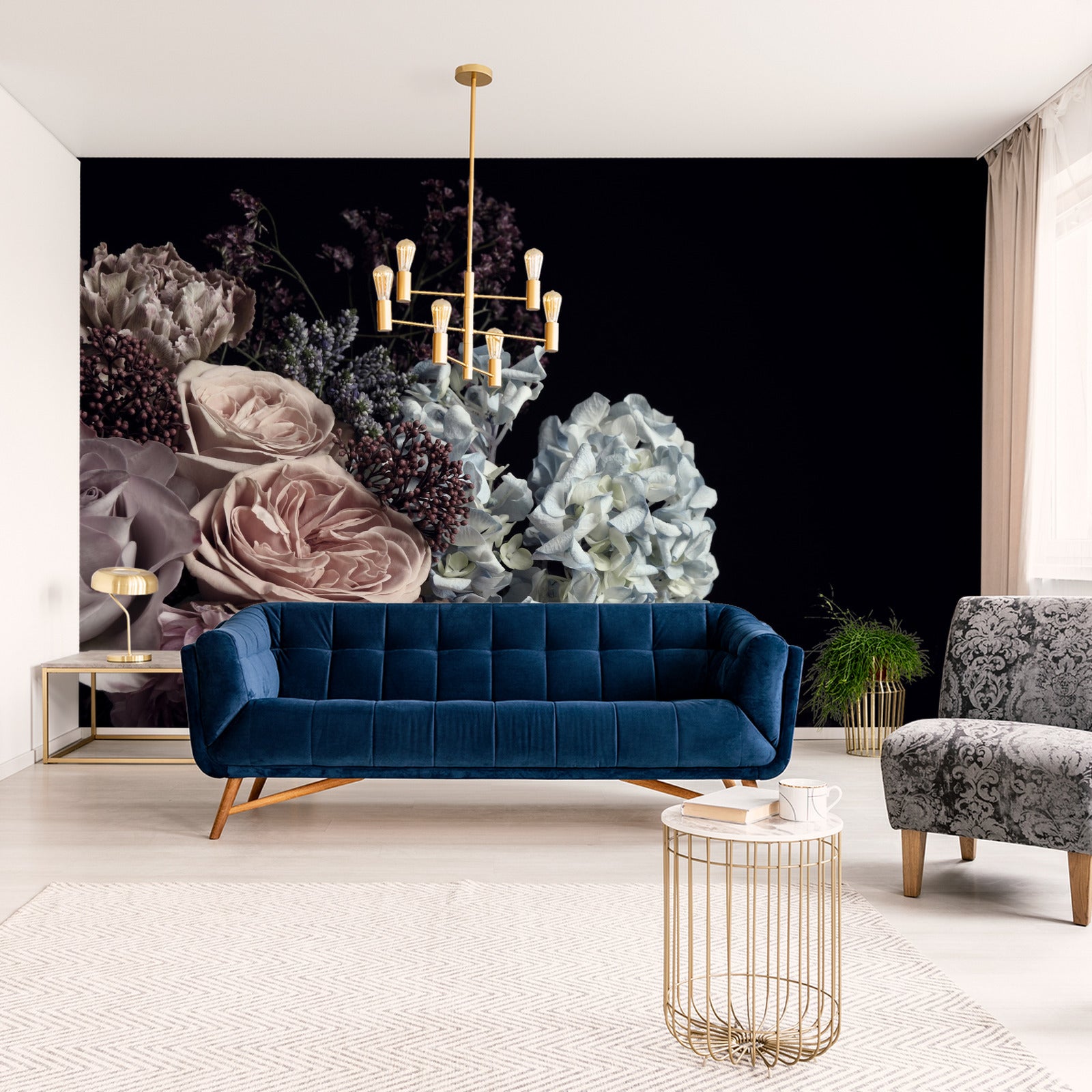 Fototapet Bukett Med Peoner Og Roser