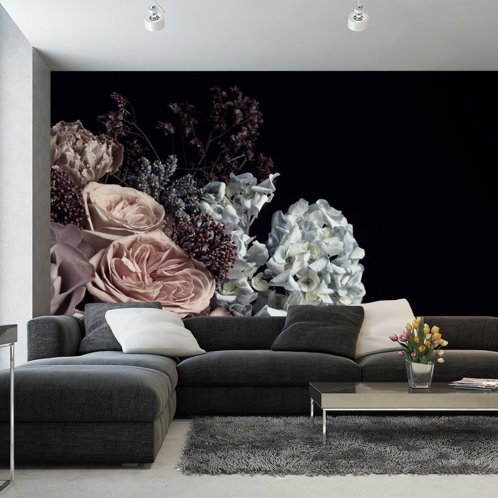 Fototapet Bukett Med Peoner Og Roser