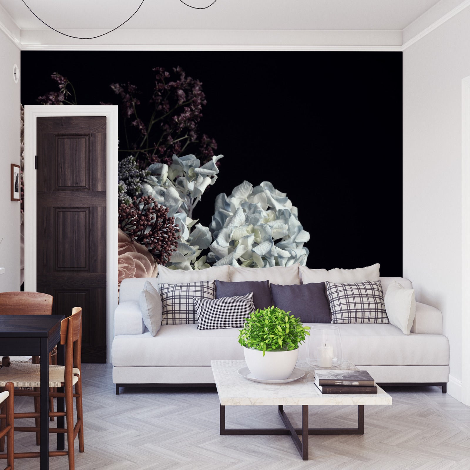 Fototapet Bukett Med Peoner Og Roser