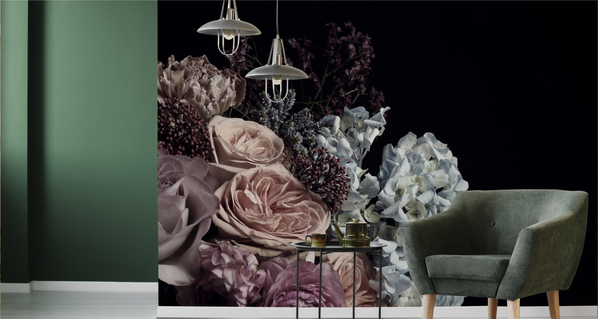 Fototapet Bukett Med Peoner Og Roser