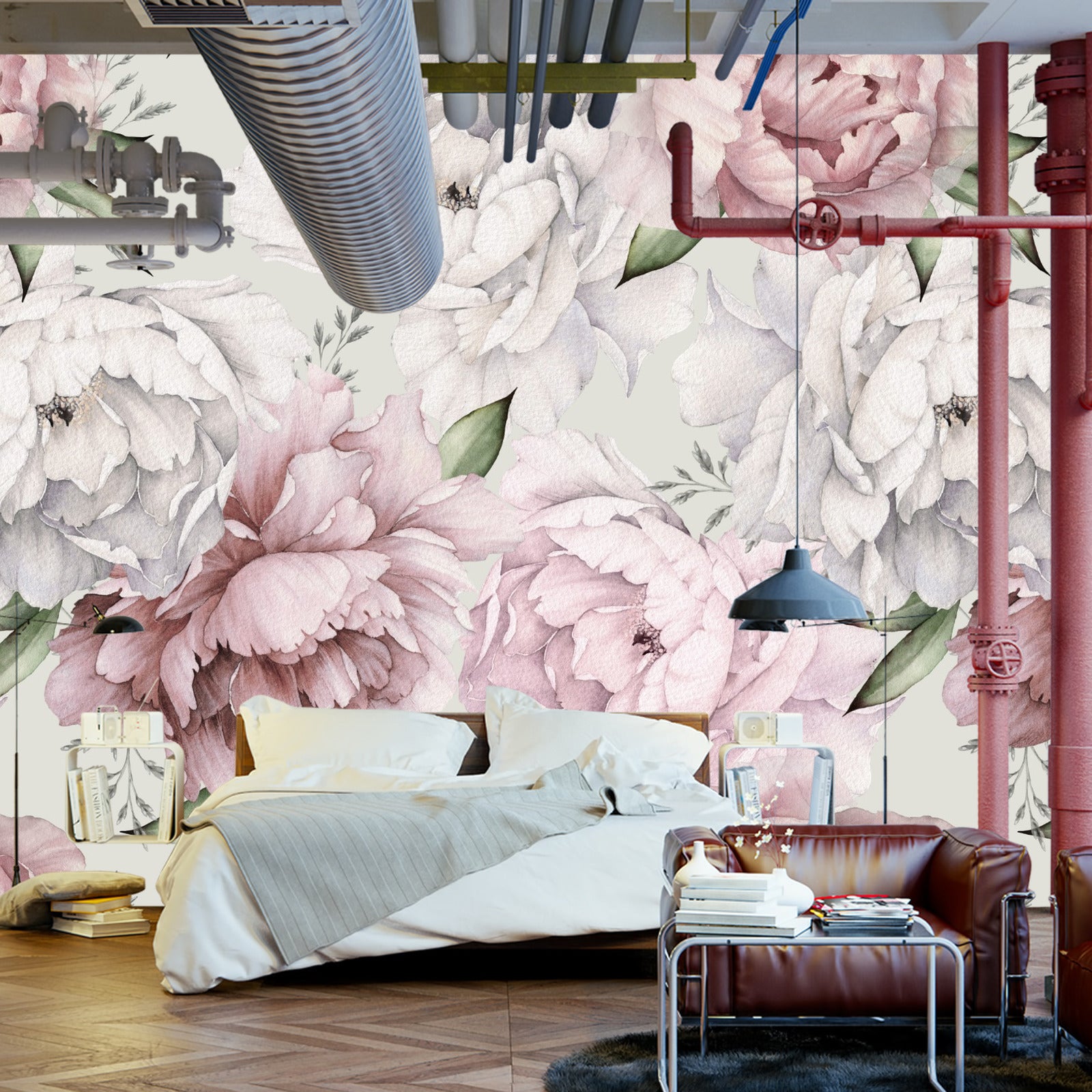 Fototapet Peonblomster I Pastell