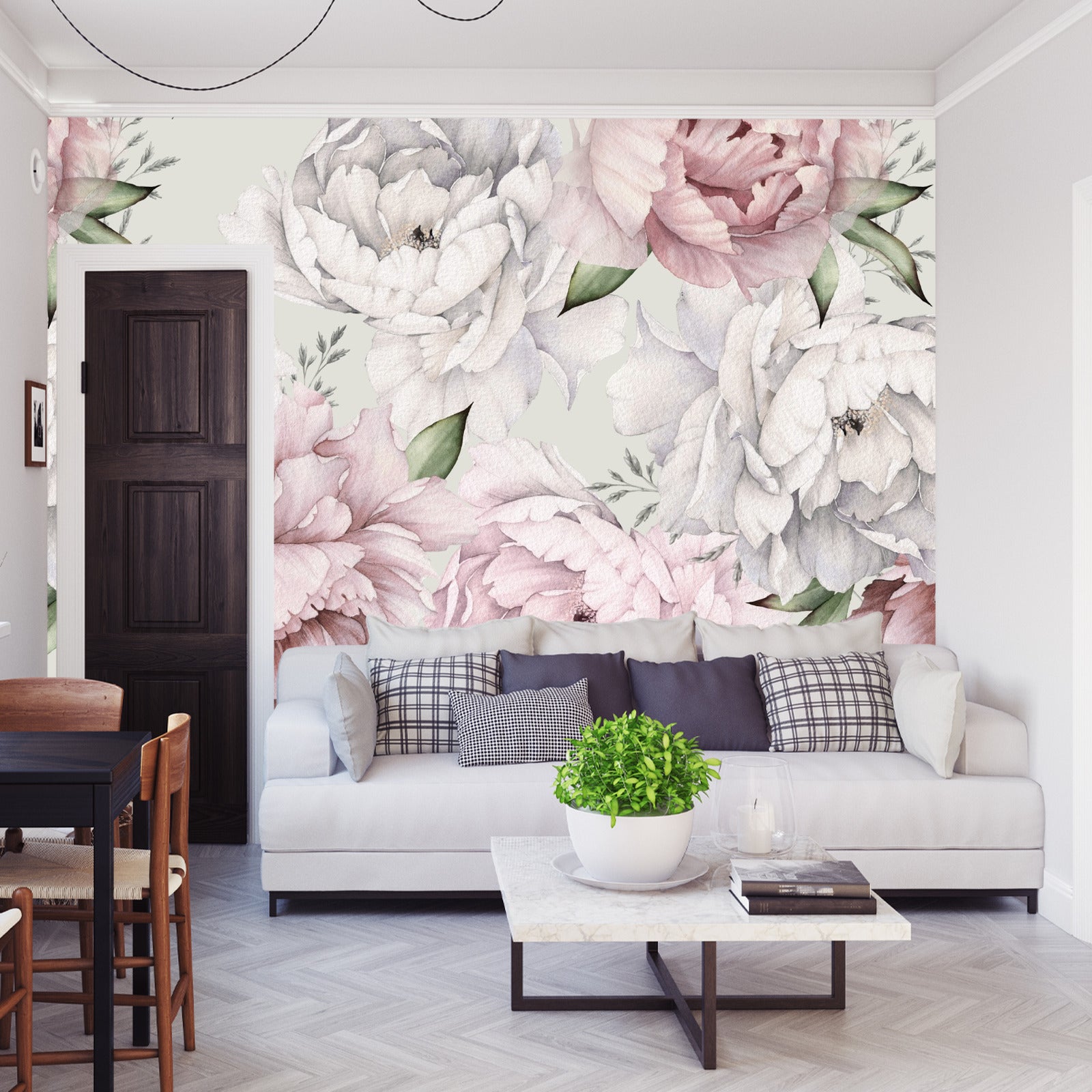 Fototapet Peonblomster I Pastell