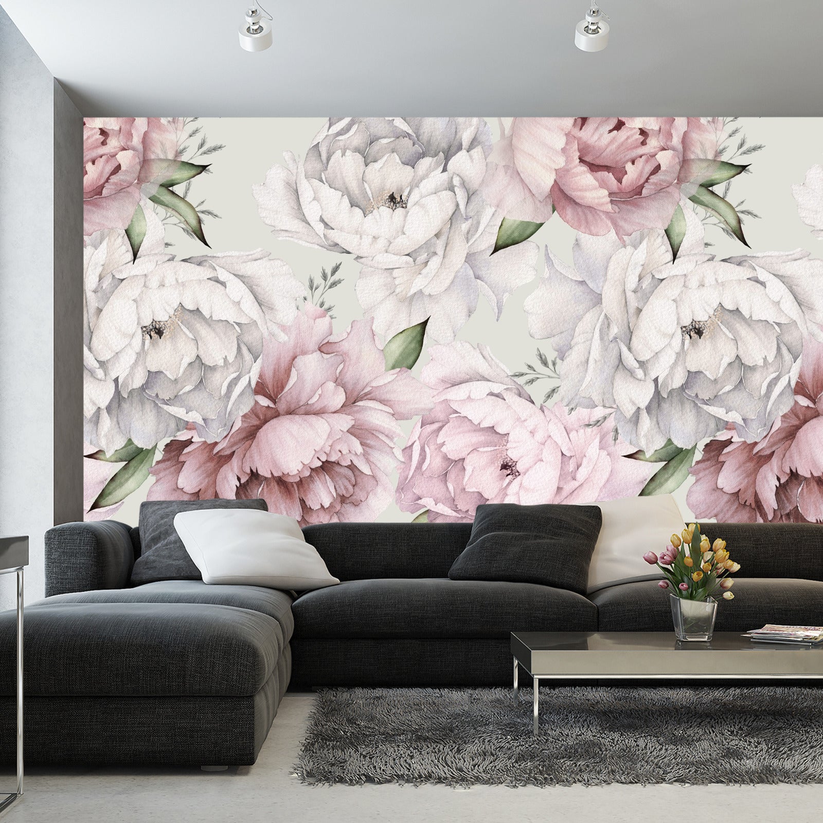 Fototapet Peonblomster I Pastell