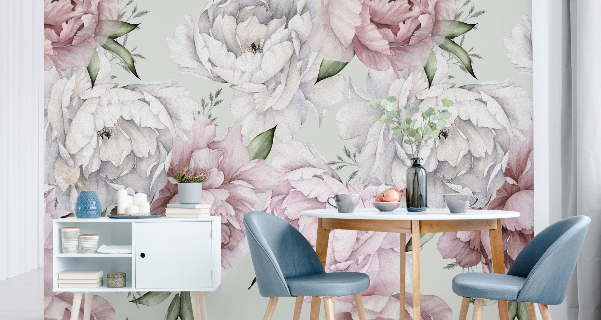 Fototapet Peonblomster I Pastell