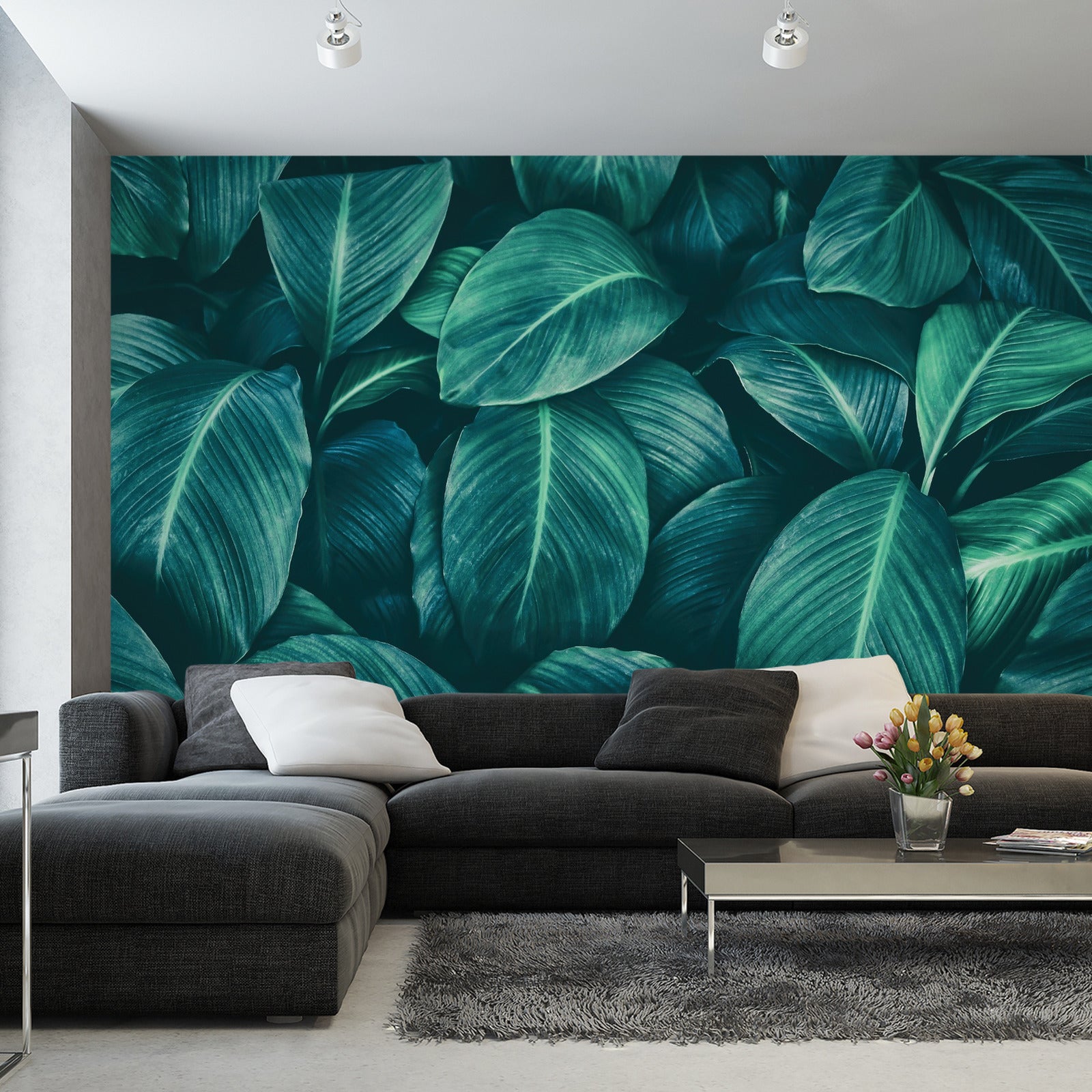 Fototapet Mørke Tropiske Blader