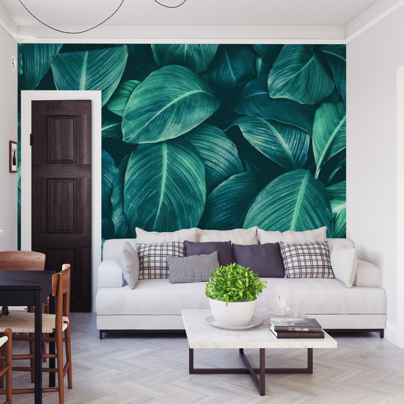 Fototapet Mørke Tropiske Blader