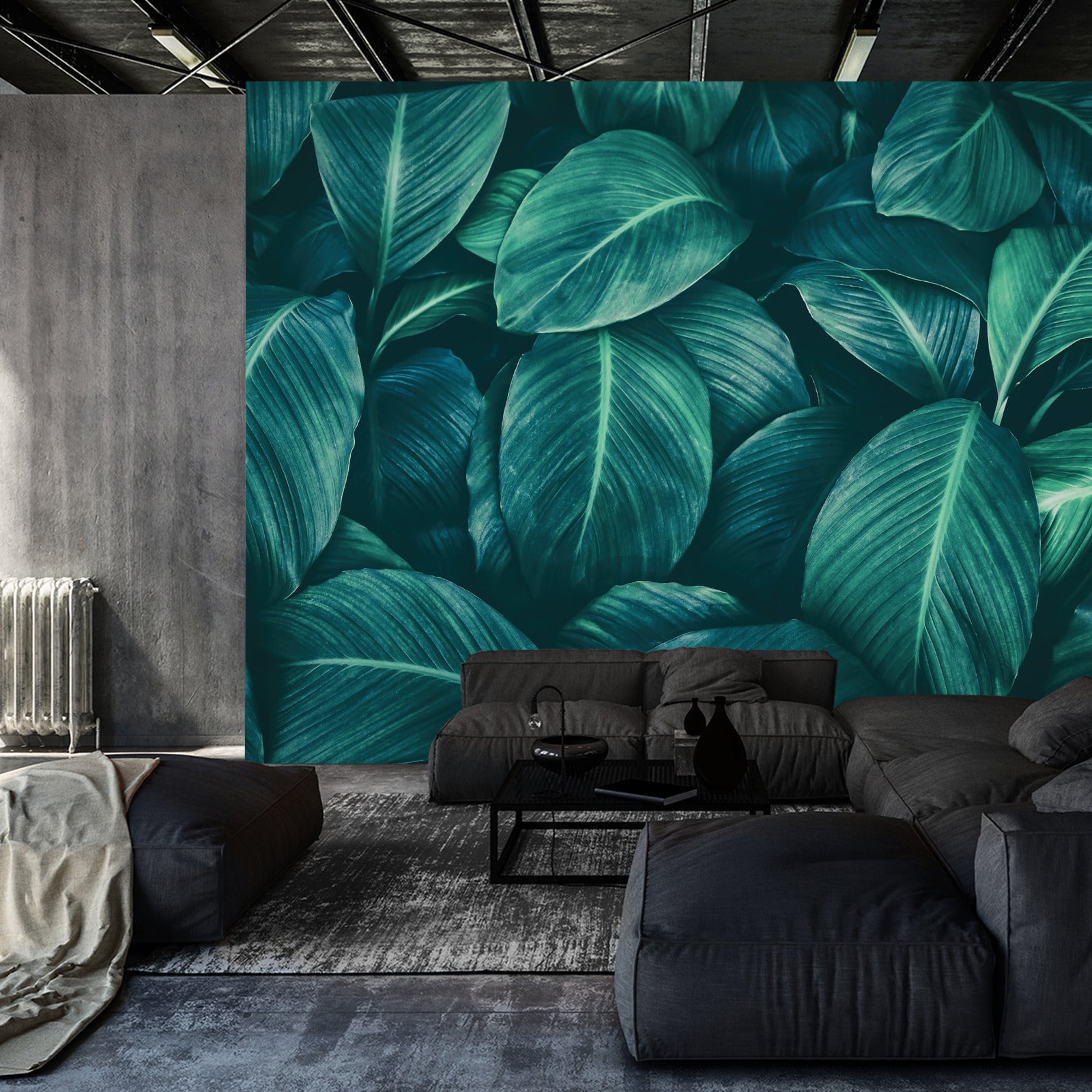 Fototapet Mørke Tropiske Blader