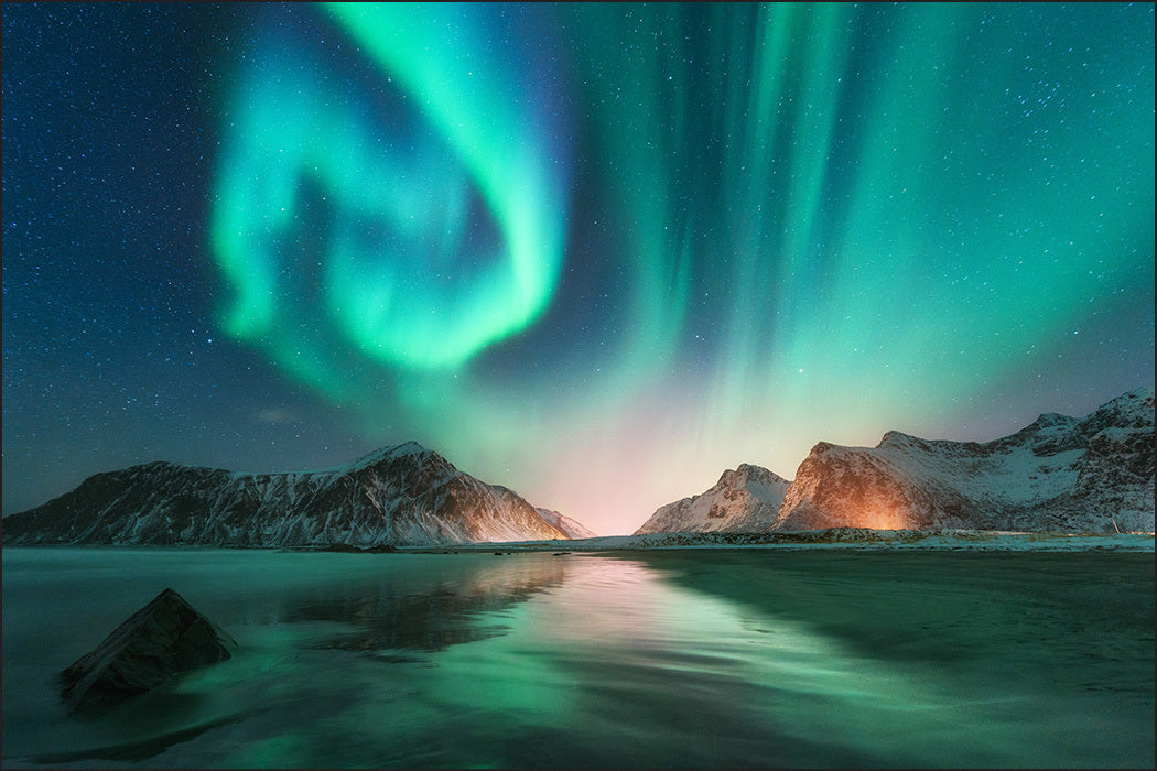 Fototapet Landskap Nordlys