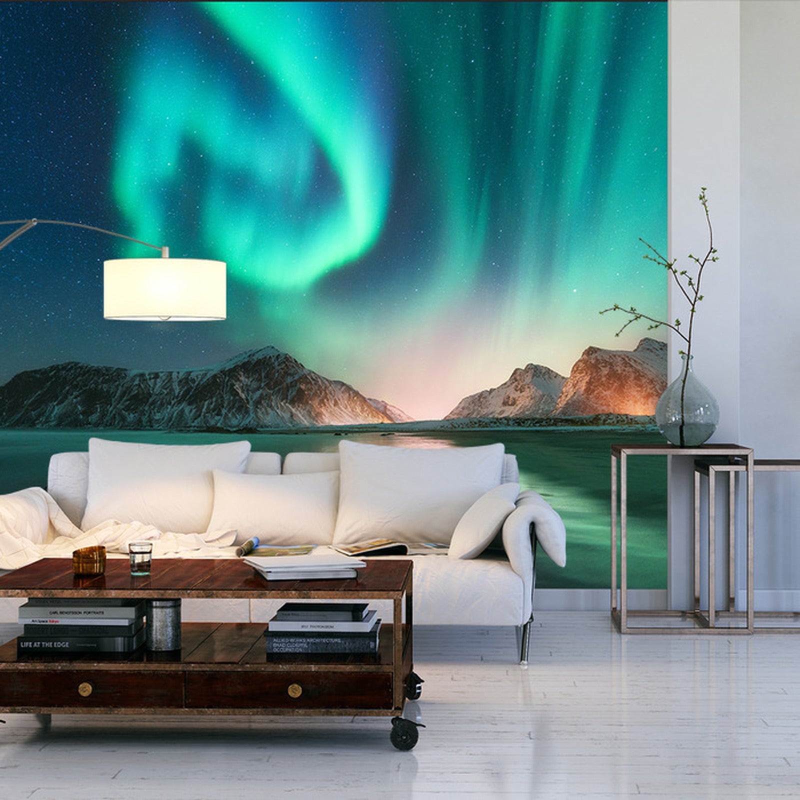 Fototapet Landskap Nordlys