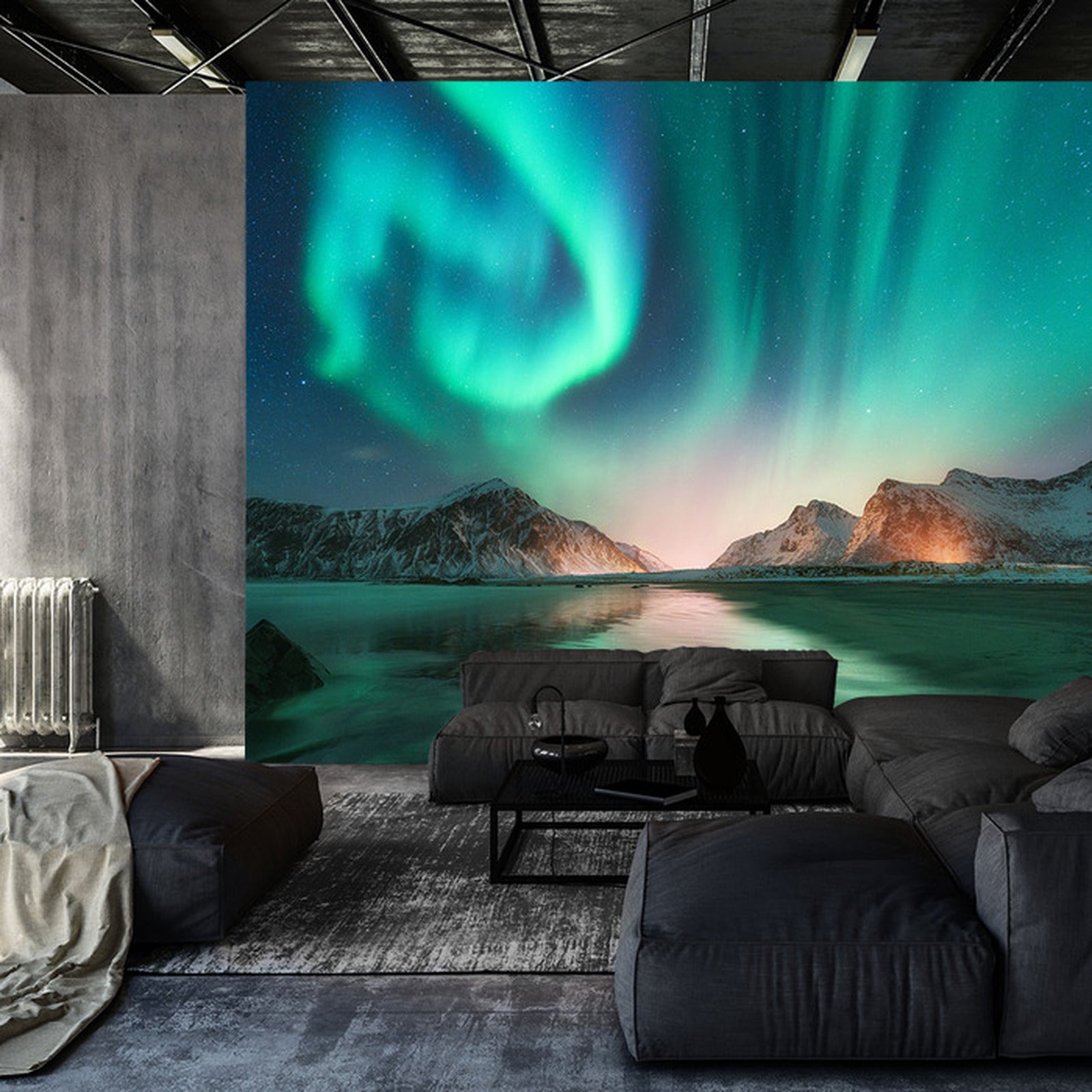 Fototapet Landskap Nordlys