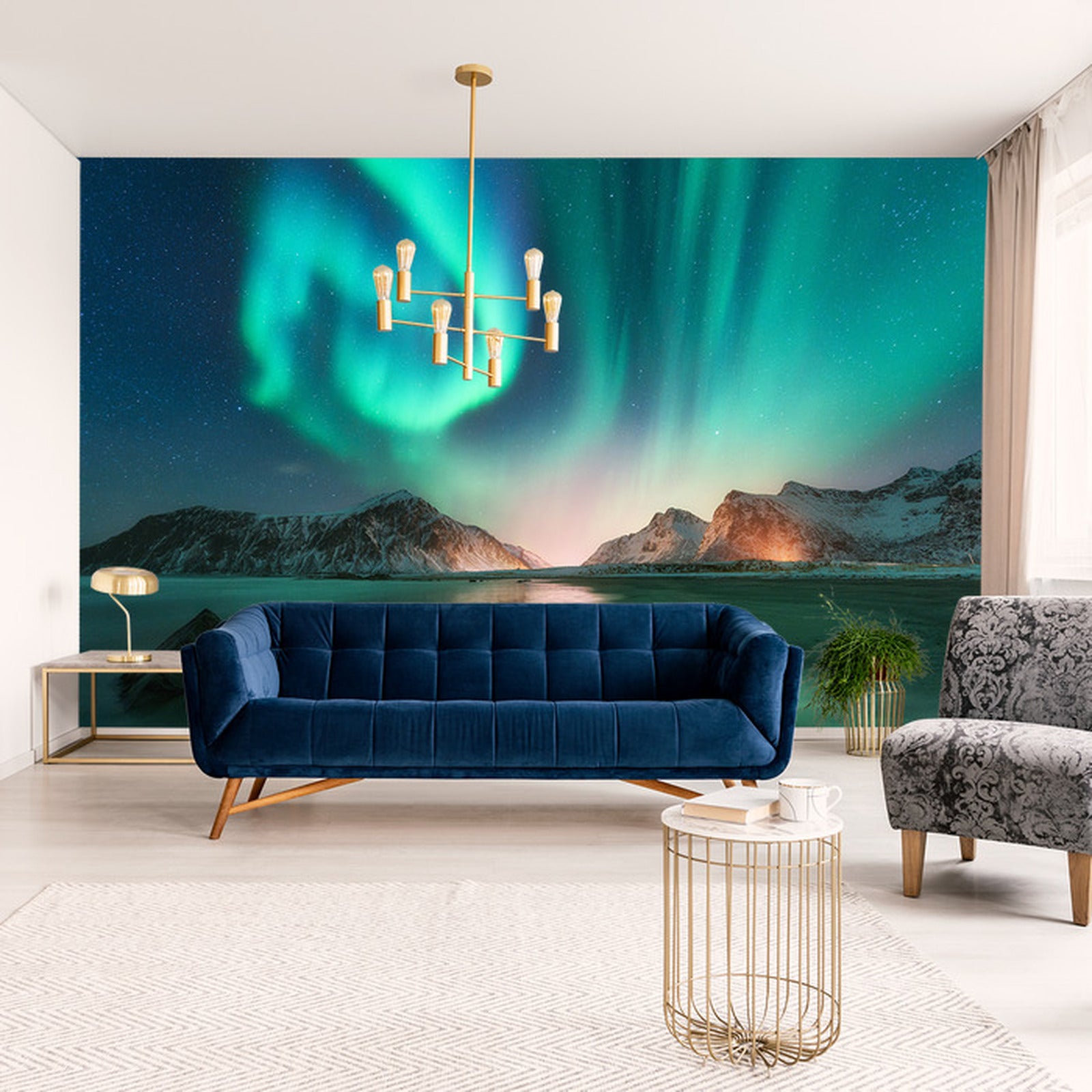 Fototapet Landskap Nordlys