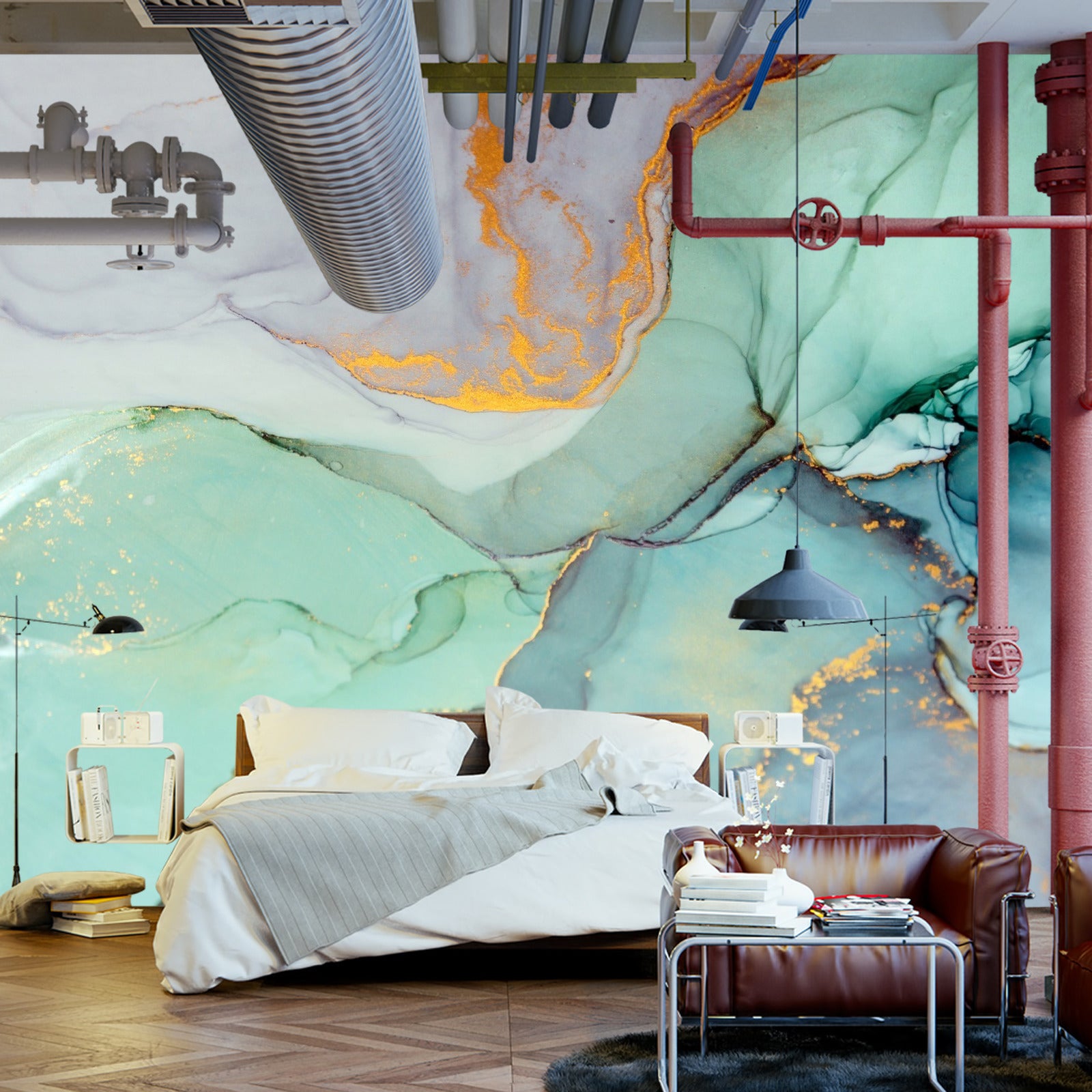 Fototapet Farget Dekorativ Marmor