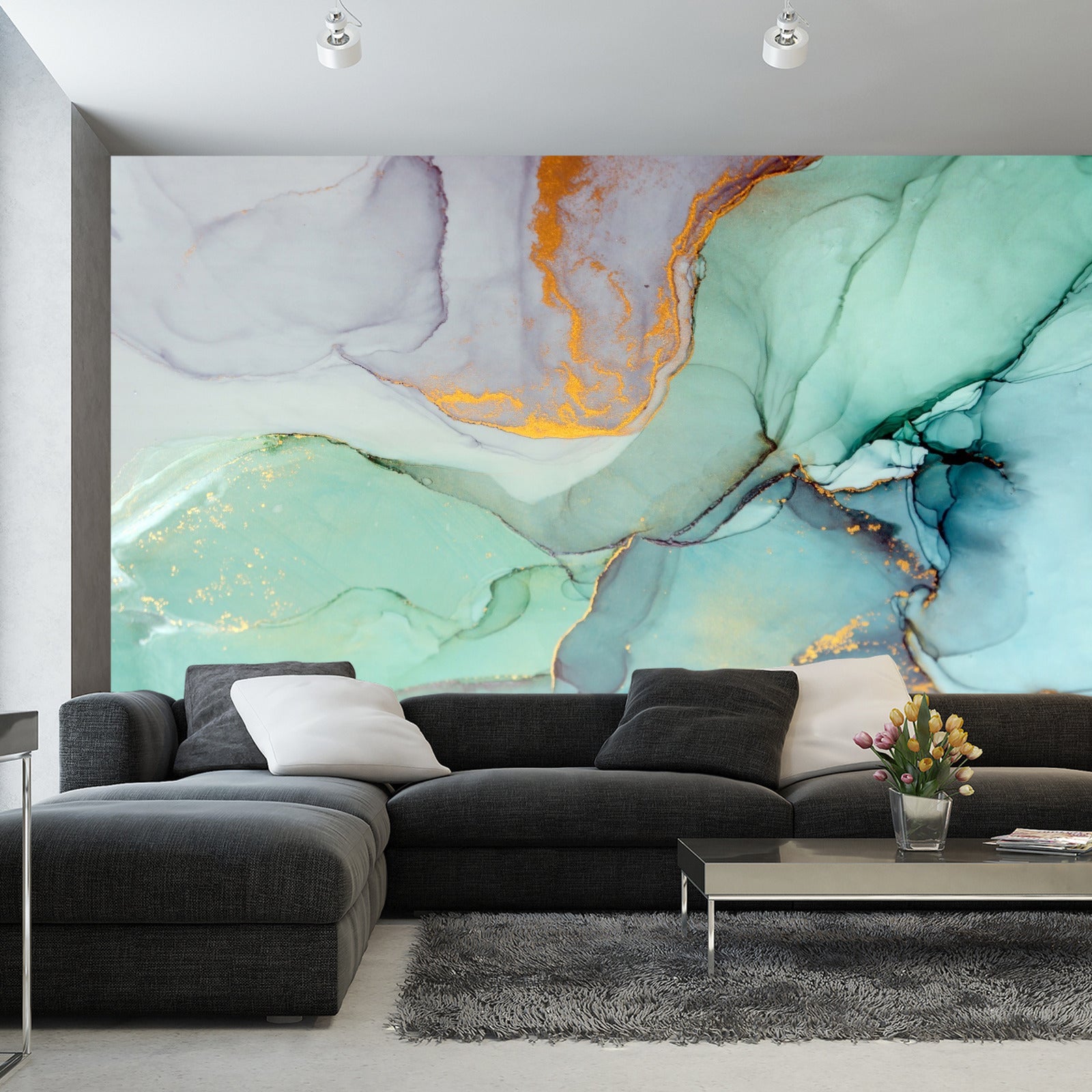 Fototapet Farget Dekorativ Marmor