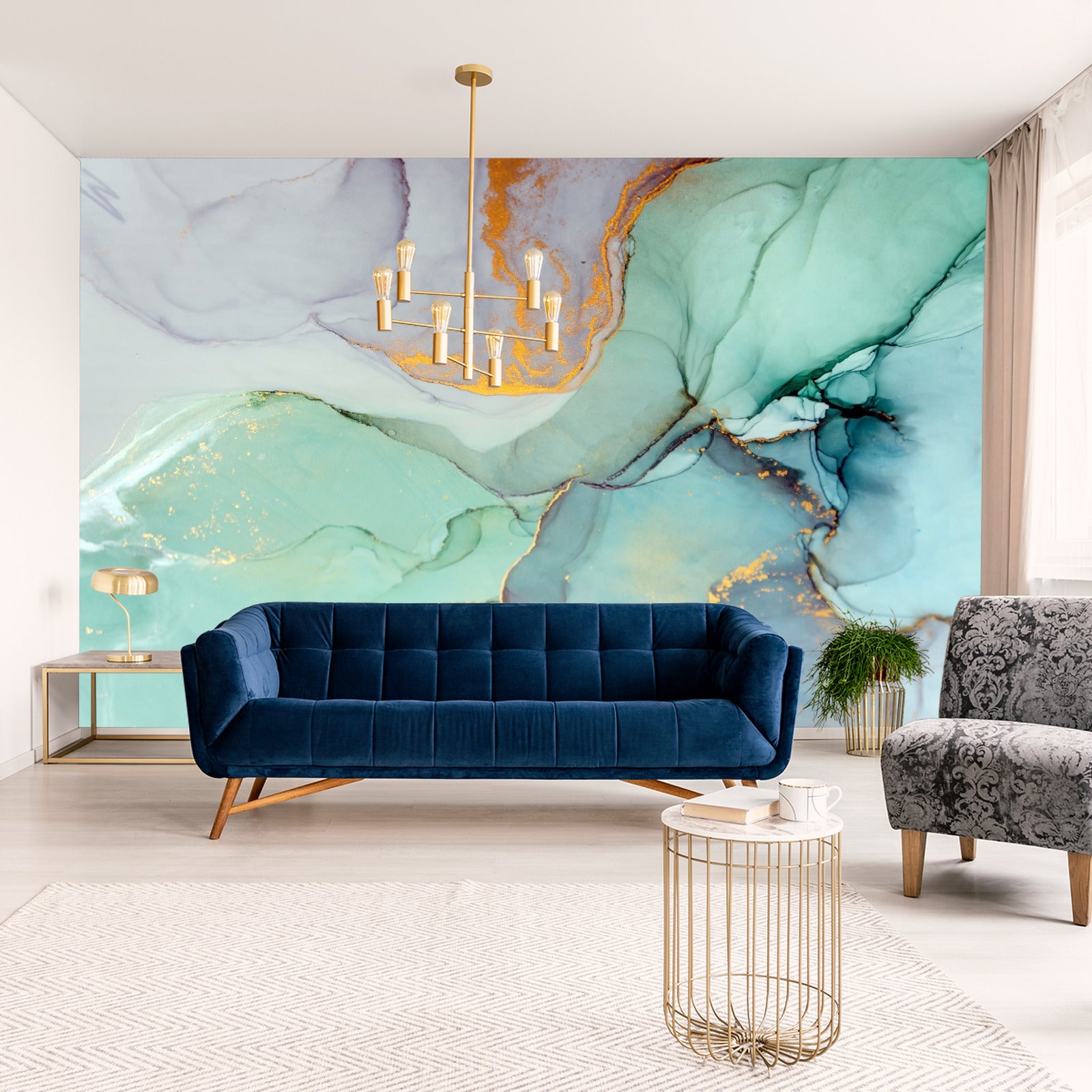 Fototapet Farget Dekorativ Marmor