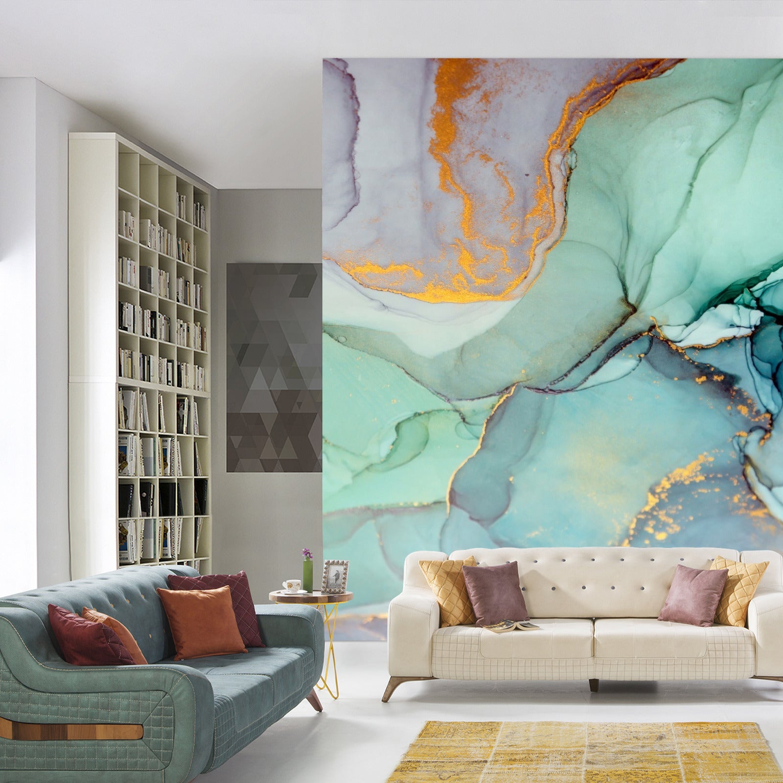 Fototapet Farget Dekorativ Marmor