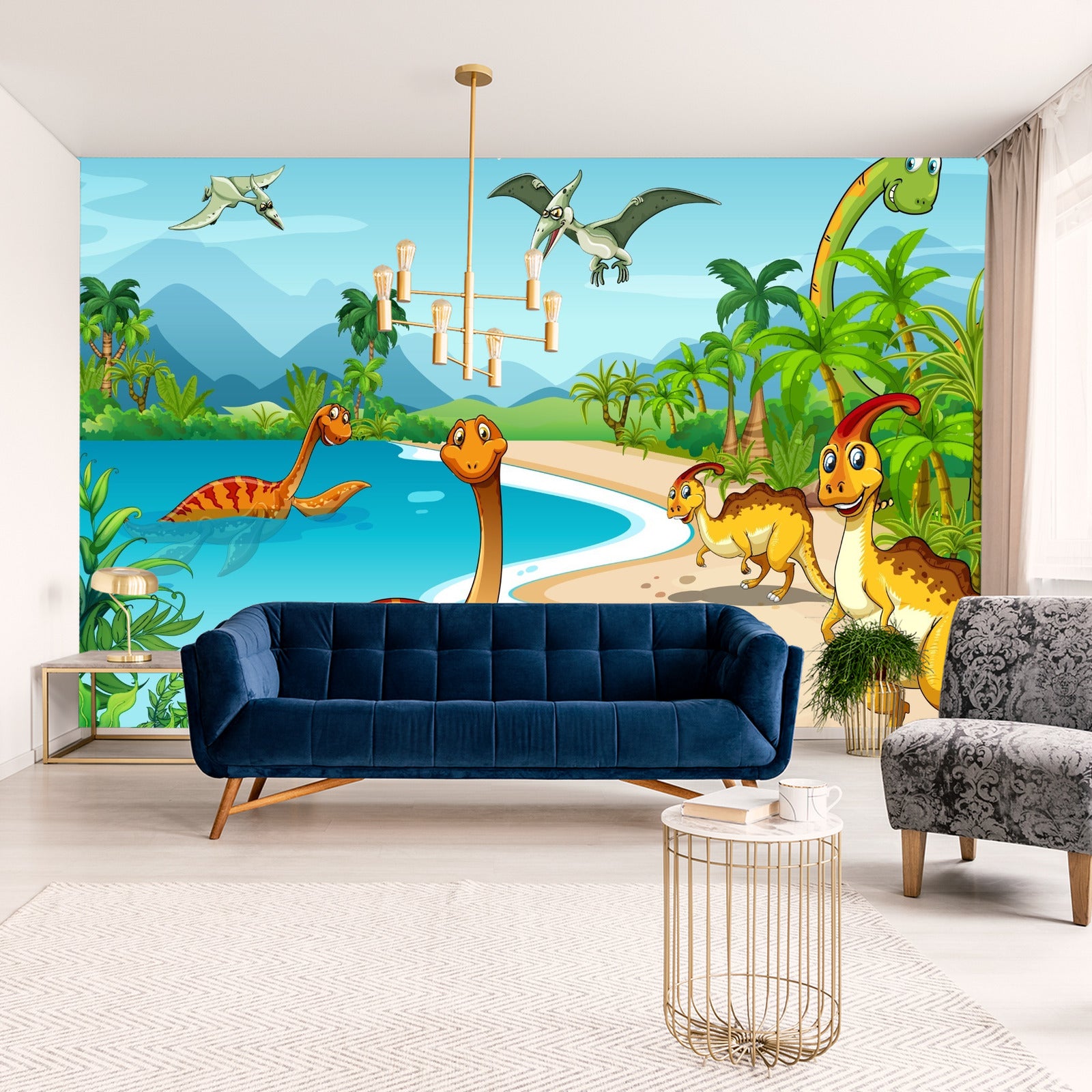 Fototapet Dinosaurer På Stranden