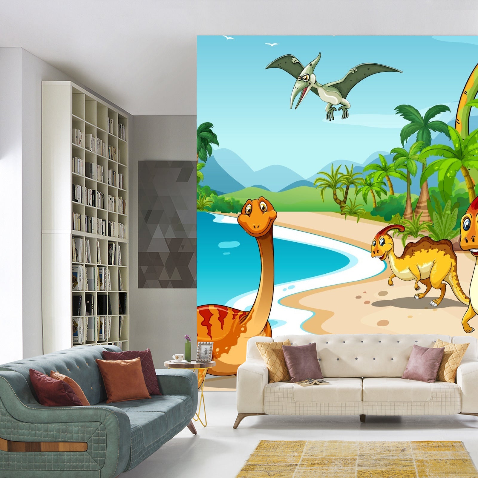 Fototapet Dinosaurer På Stranden