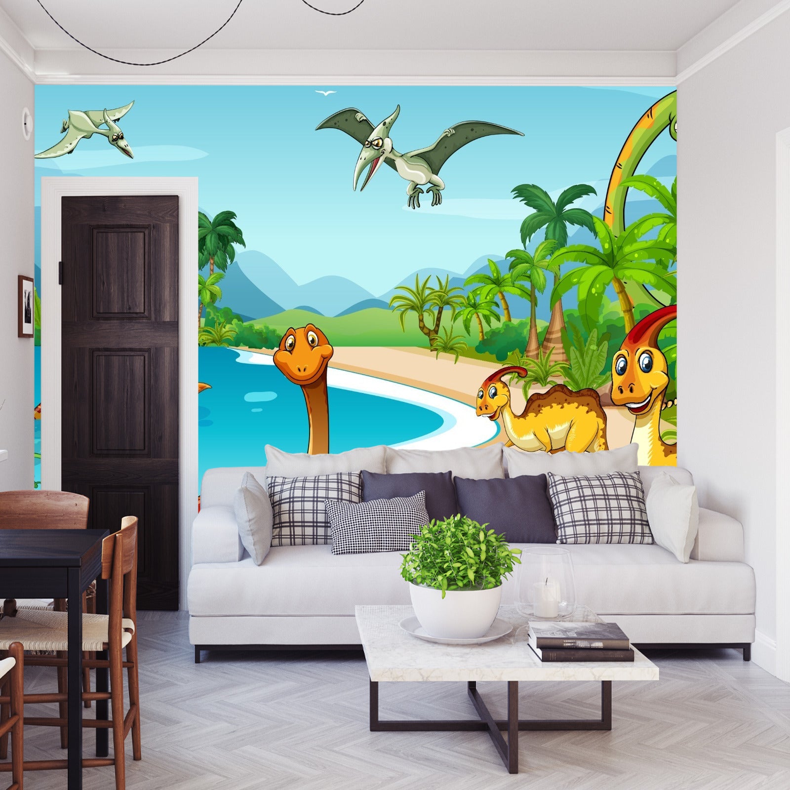 Fototapet Dinosaurer På Stranden