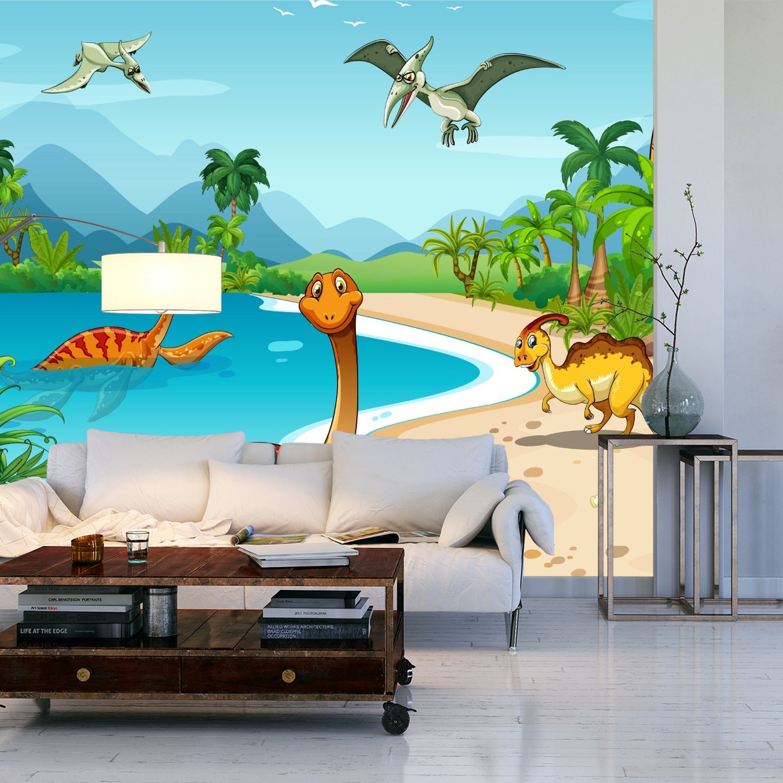Fototapet Dinosaurer På Stranden