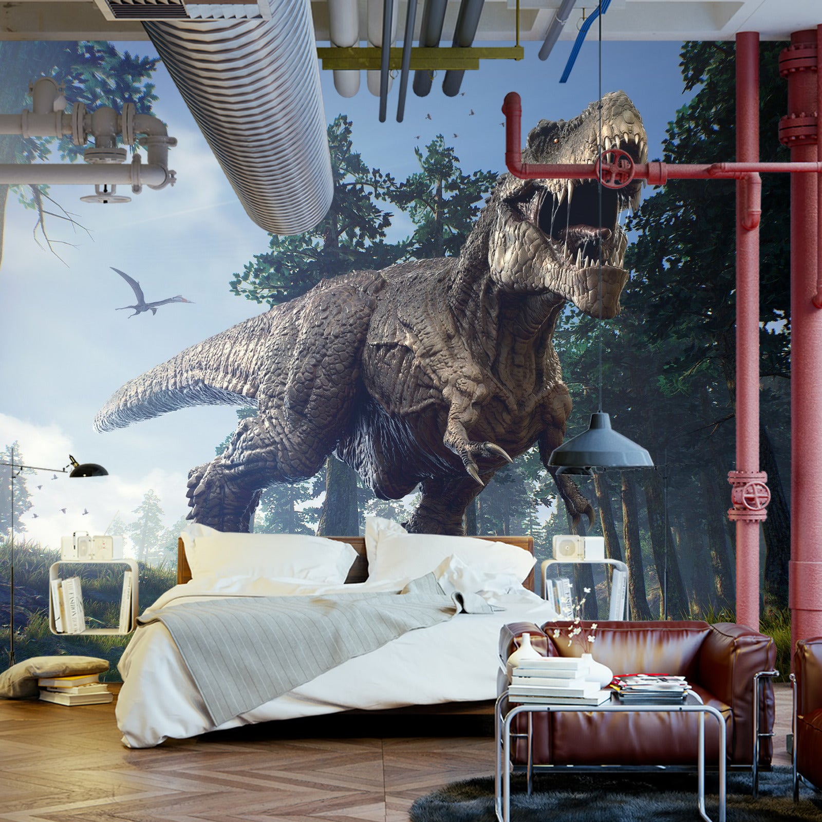 Fototapet Tyrannosaurus I Skogen