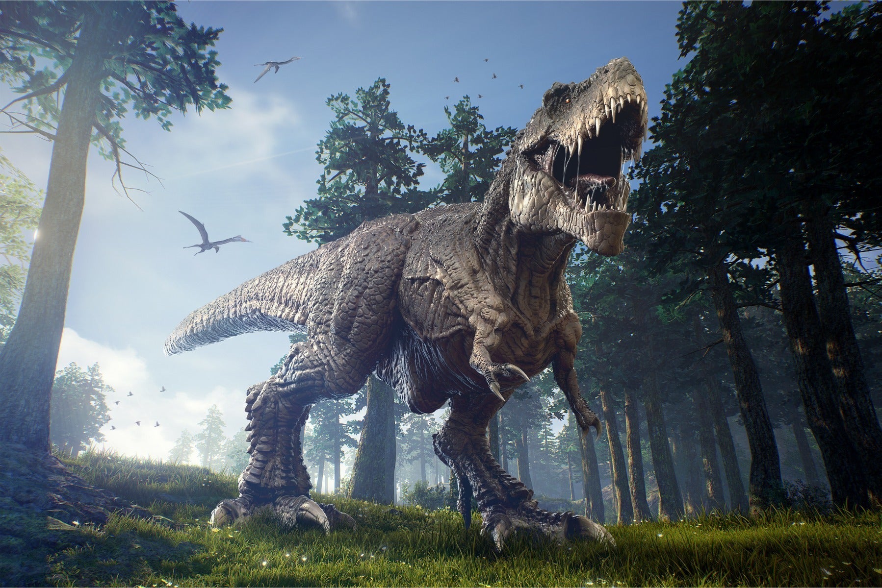 Fototapet Tyrannosaurus I Skogen