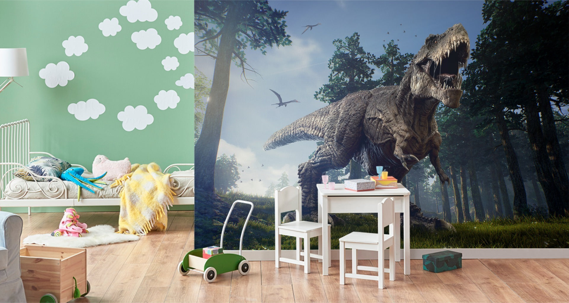 Fototapet Tyrannosaurus I Skogen